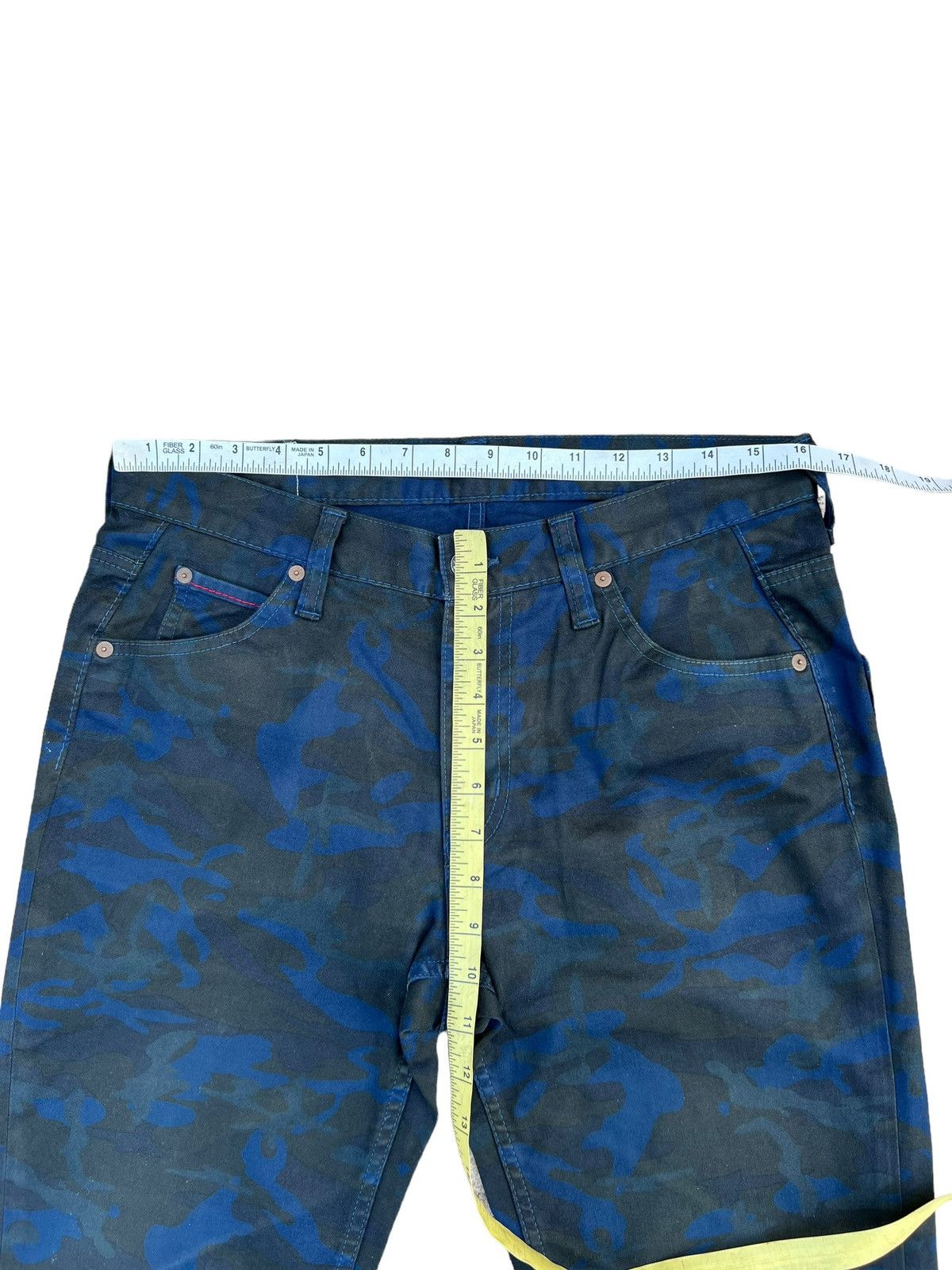 Johnbull Vintage Johnbull Japan Stretch Waxed Camo Cropped Jeans Size US 31 - 3 Thumbnail