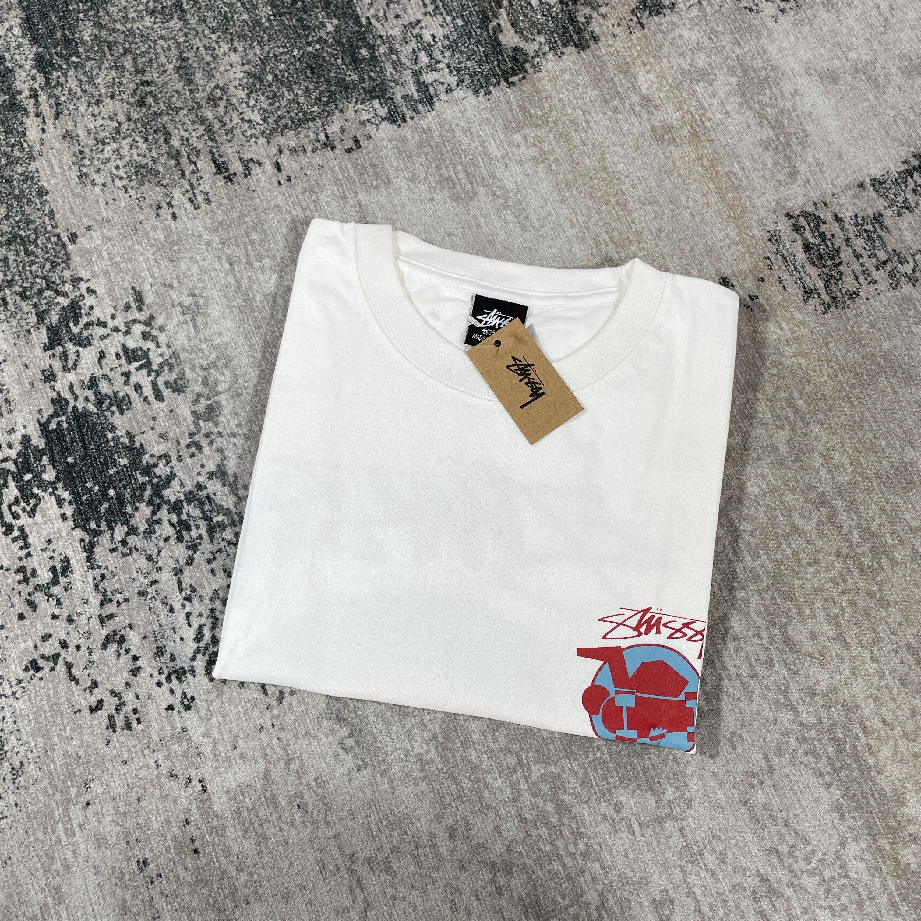 Stussy Stussy Logo Skateman Tee BNWT White Medium Size US M / EU 48-50 / 2 - 1 Thumbnail