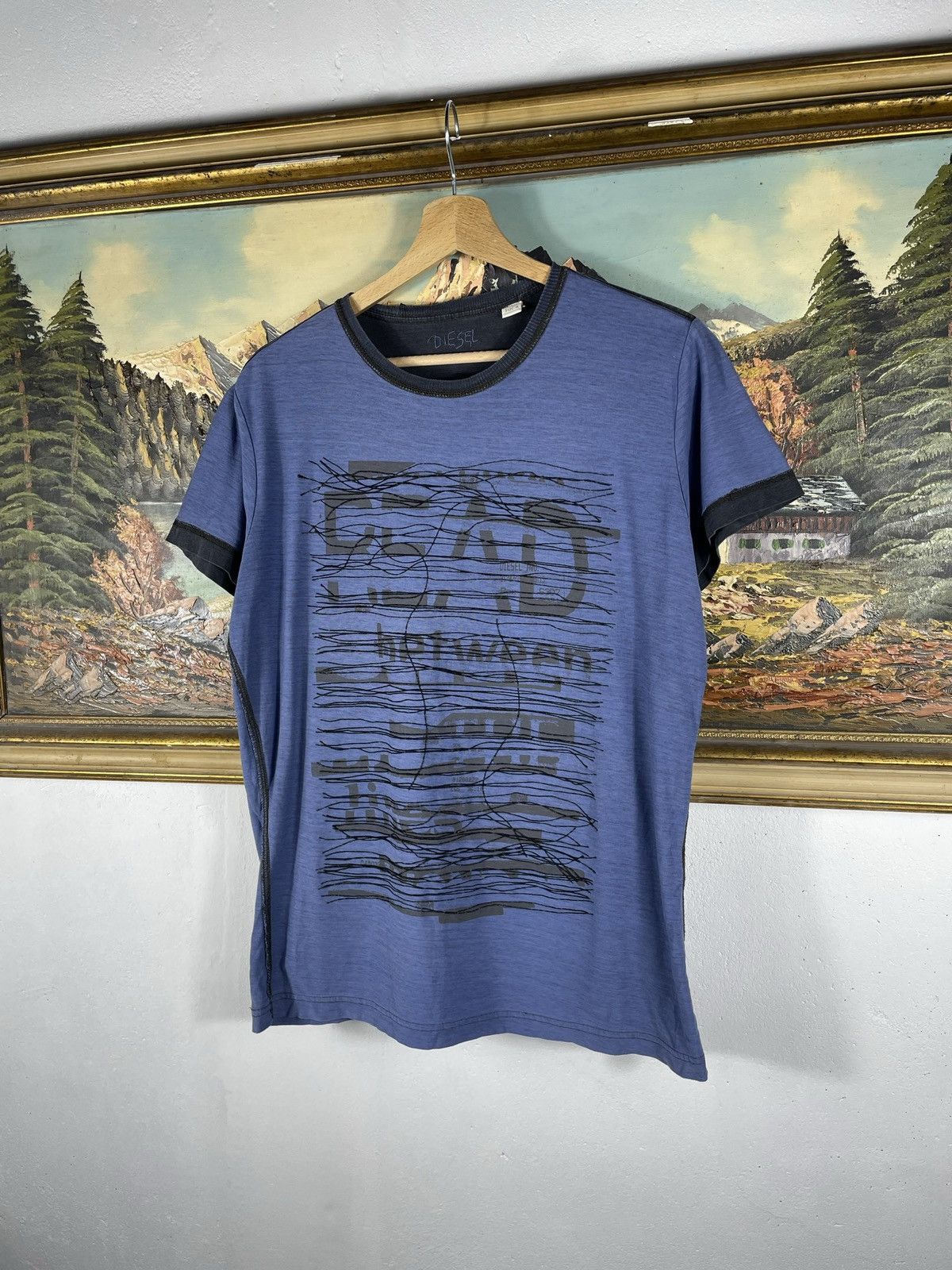 Diesel × Vintage DIESEL Vintage Retro Y2k 00s T-shirt Tee Asymmetric Logo Size US M / EU 48-50 / 2 - 2 Thumbnail