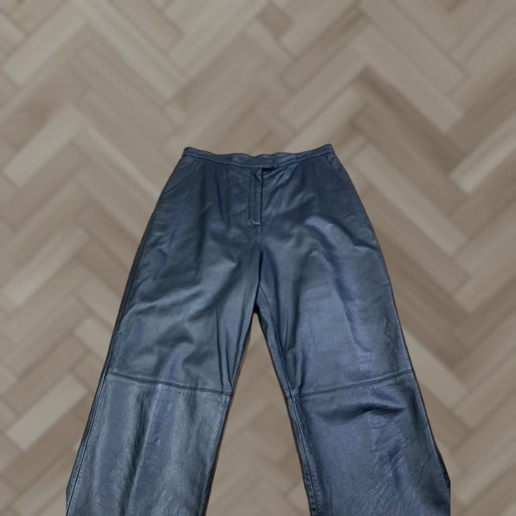 Alfani VINTAGE Alfani Leather Pants Womens 14 Black 30" Inseam Size 36" / US 14 / IT 50 - 1 Thumbnail
