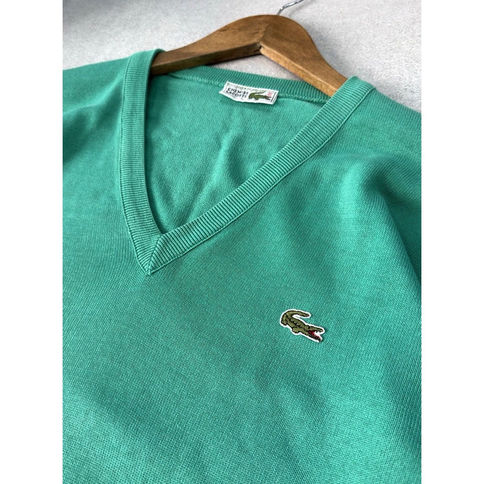 Lacoste VINTAGE Lacoste Sweater Mens Pullover V-Neck Gray 90s Casual Size M-L Size US M / EU 48-50 / 2 - 5 Thumbnail