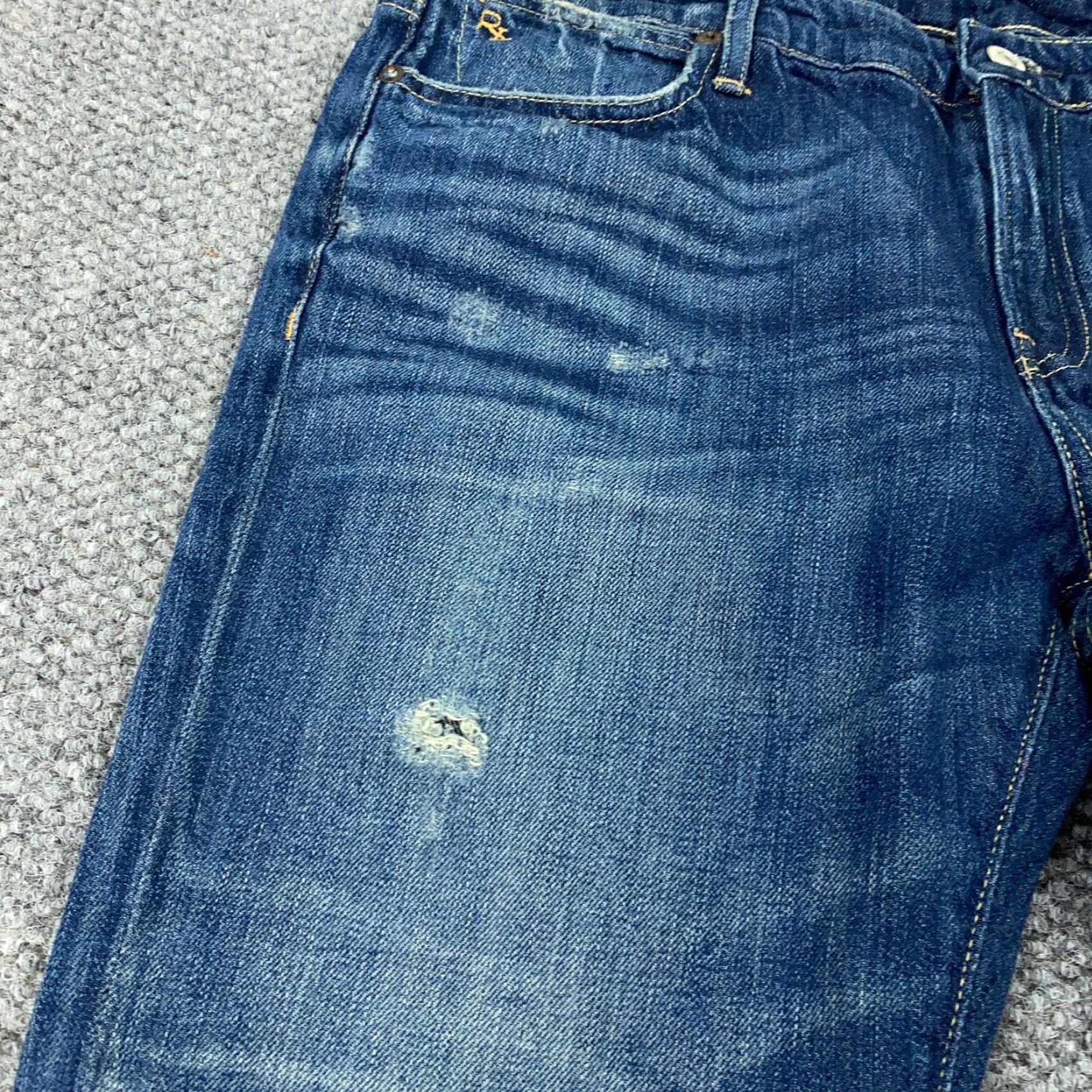 Polo Ralph Lauren VINTAGE Polo Ralph Lauren Jeans Womens Size 30 Slim Boyfriend Distressed Mid Rise Blue Denim Size 33" - 5 Thumbnail