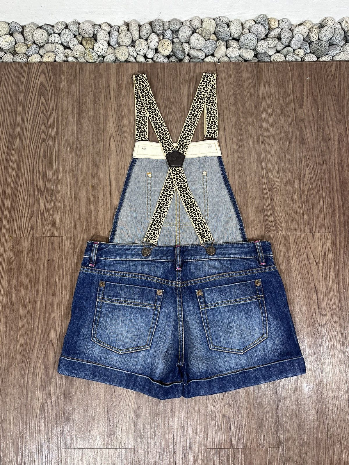 Girl Skateboards × X-Girl X-Girl Leopard Suspender Short Jumpsuit Size 33" - 2 Thumbnail
