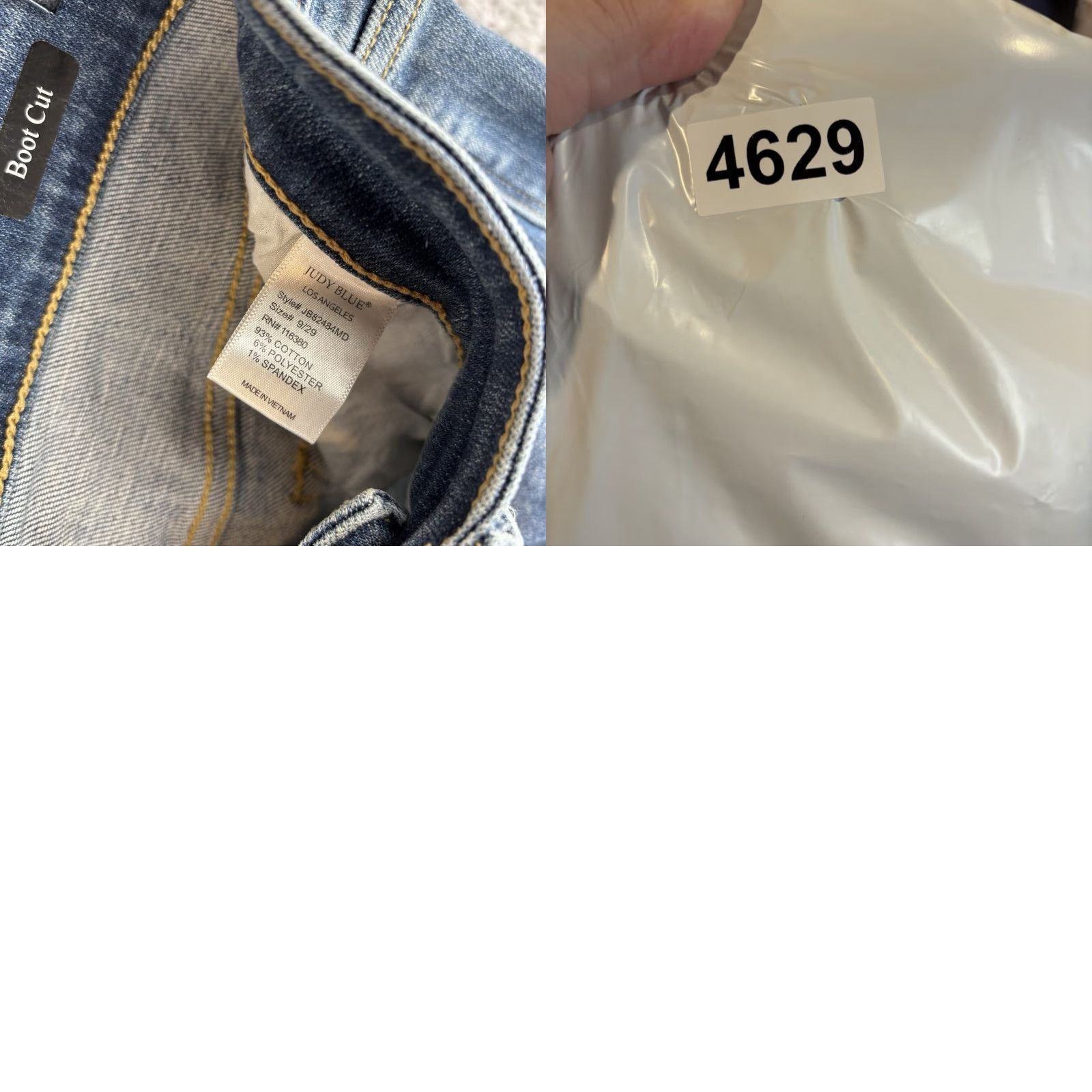 Vintage Judy Blue Jeans Womens 29 Bootcut Distressed Patched Stretch Denim Blue 5-Pocket JB82484MD Women’s Jeans Size 29" - 8 Thumbnail