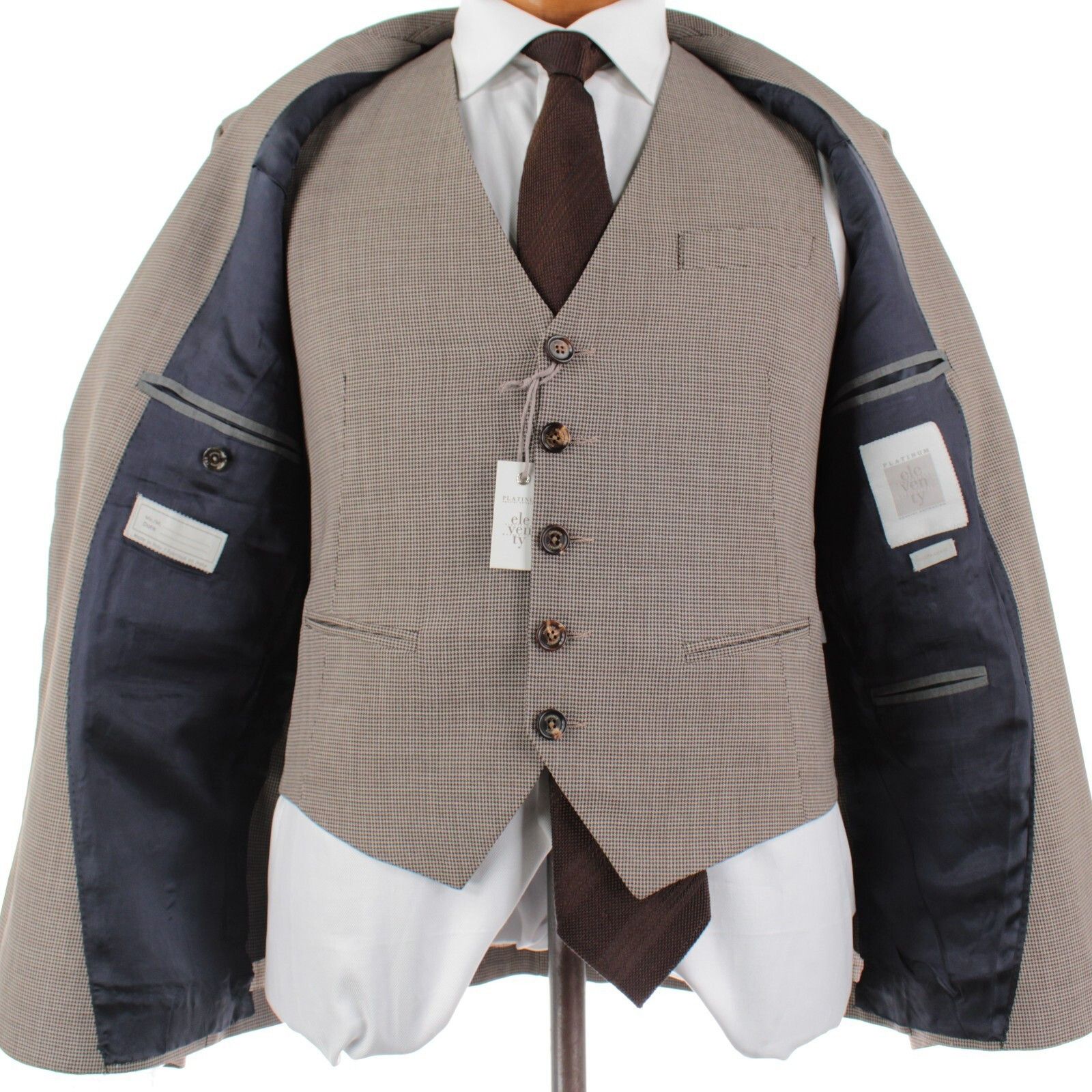 Eleventy Eleventy Suit Size US 40 in Brown Size 40R - 9 Thumbnail