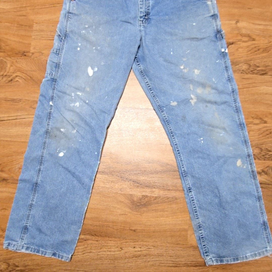 Lee Lee Carpenter Jeans Paint Splatter Blue Denim Workwear 36x32 Size US 36 / EU 52 - 2 Thumbnail