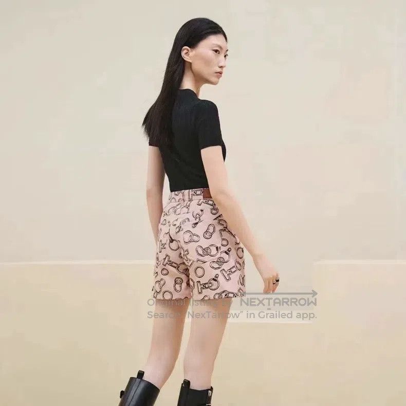 Hermes Hermes Pattern Printed Straight Leg Denim Short Pants Size 42" / US 20 - 7 Thumbnail