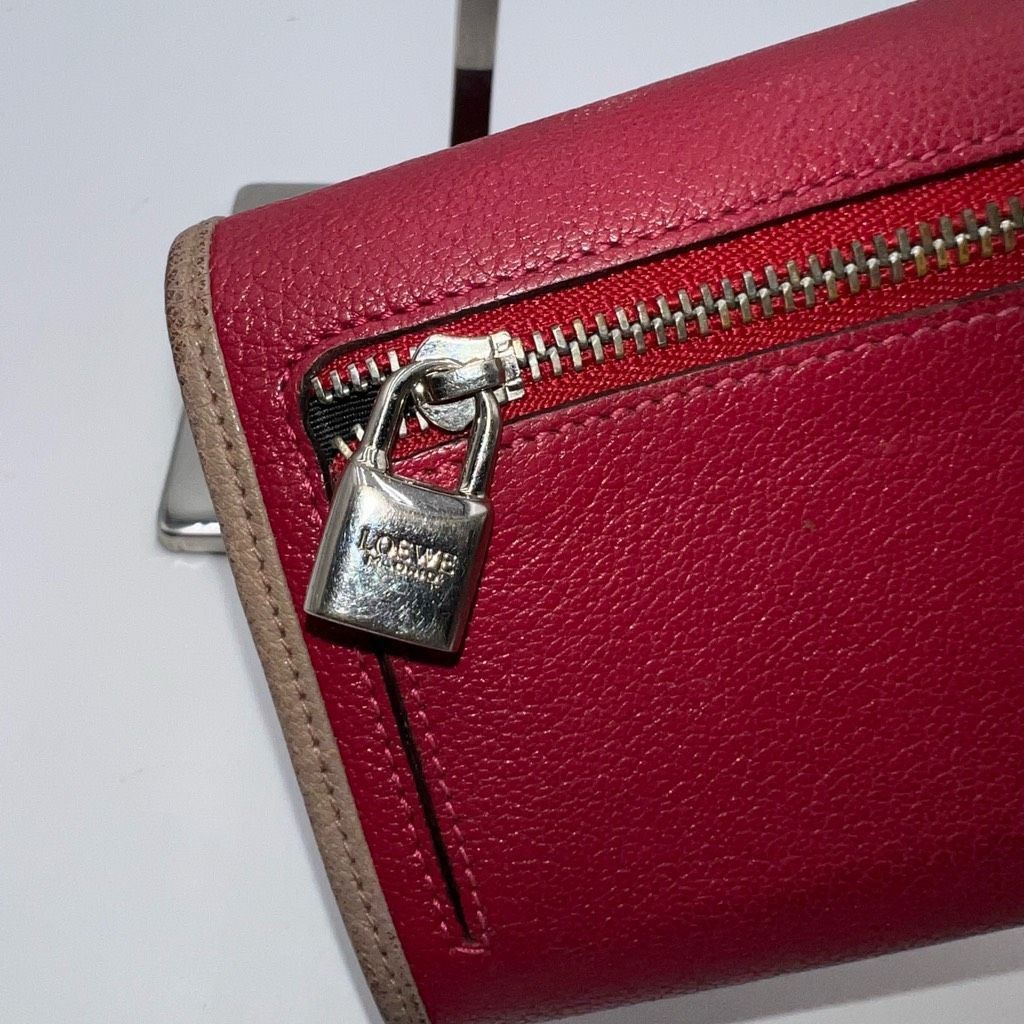 Loewe Loewe Lambskin Wallet with Lock on Zipper pull Red and Purple Interior Size ONE SIZE - 5 Thumbnail