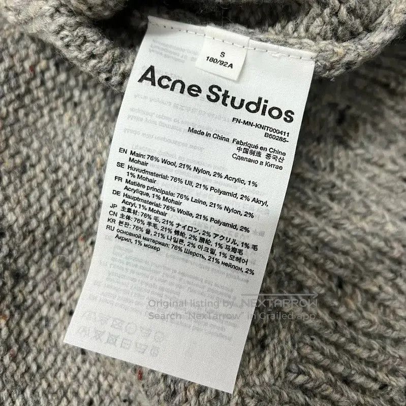 Acne Studios Acne Studios Gray Floral Embroidered Sweater. Size US S / EU 44-46 / 1 - 4 Thumbnail