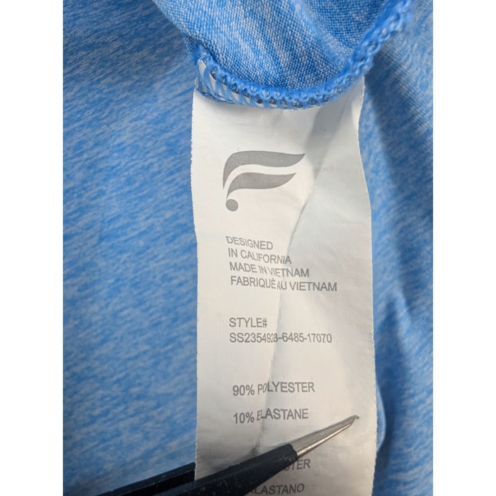 Fabletics Fabletics Shirt Womens 2XL Blue Blossom Heather SS Slit Pullover Dry-Flex Tunic Shirt Size XXL / US 16-18 / IT 52-54 - 6 Thumbnail