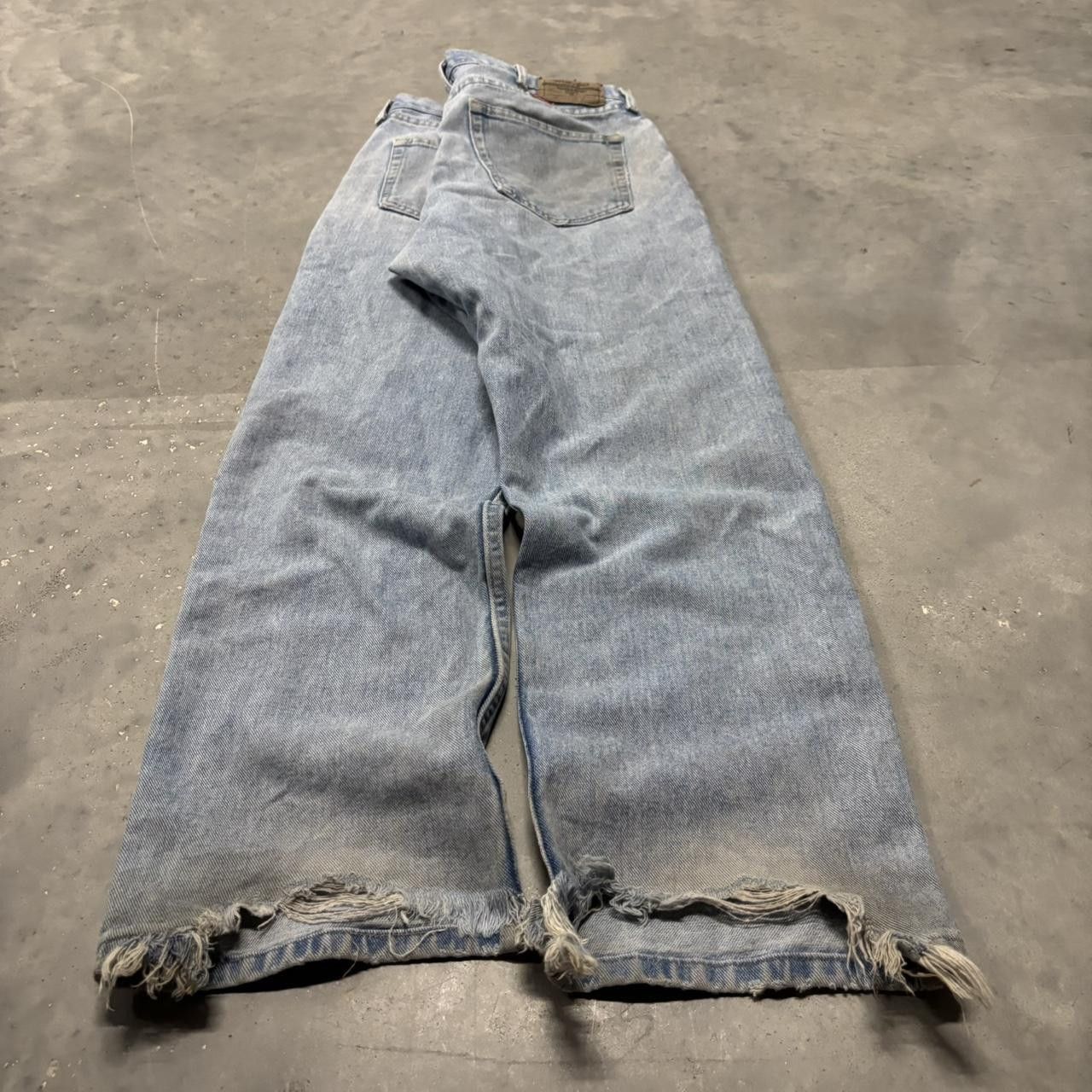 Japanese Brand × Vintage Crazy Vintage Y2K/2000s Light Wash Distressed Denim Jeans! Size US 34 / EU 50 - 4 Thumbnail