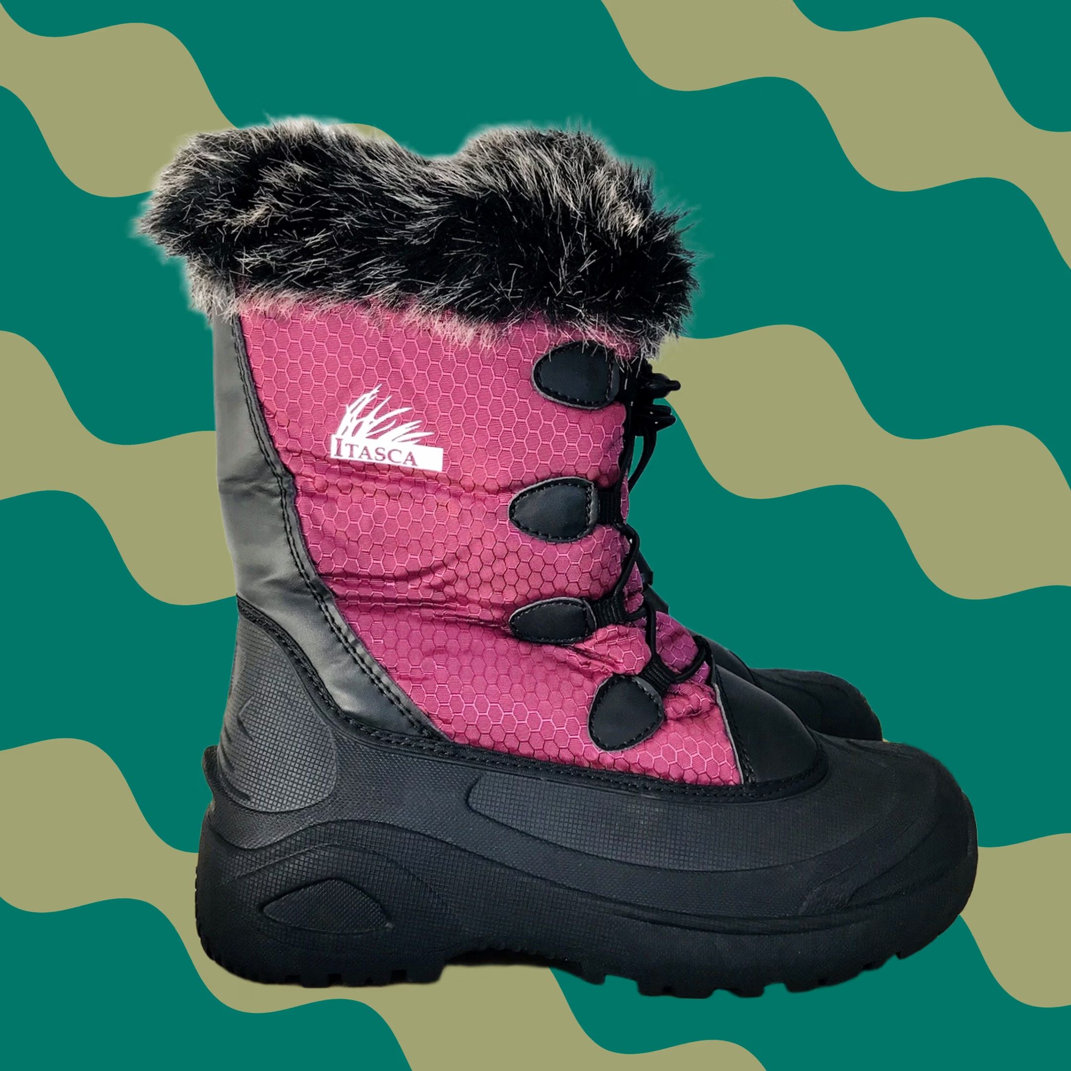 Vintage Itasca Women Burgundy Vixen Faux Fur Shearling Insulated Mid-Calf Snow Boots 8 Size US 8 / IT 38 - 1 Thumbnail