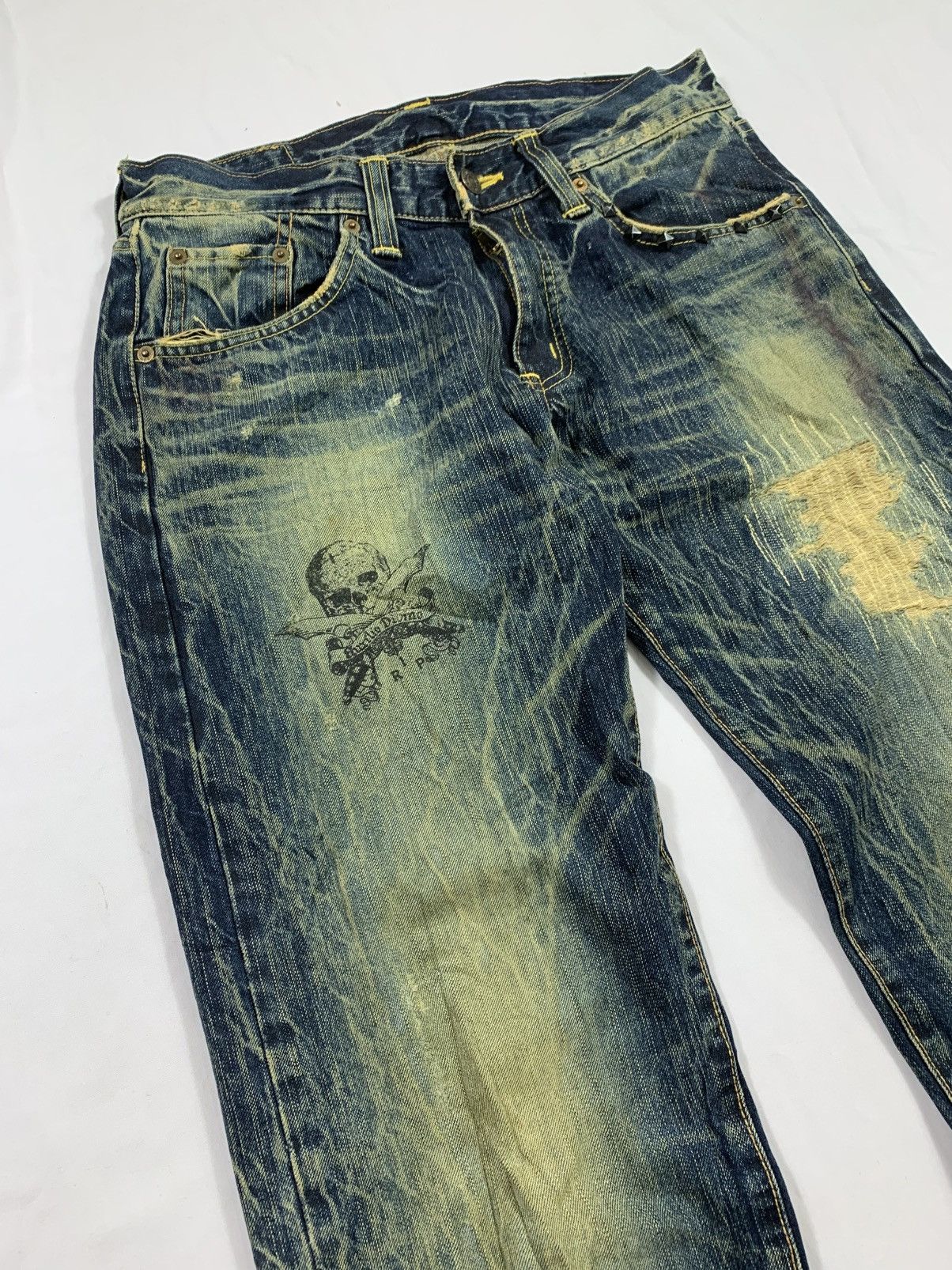 If Six Was Nine Sicks gothic jeans pant denim archives Skull Distressed Size US 31 - 3 Thumbnail