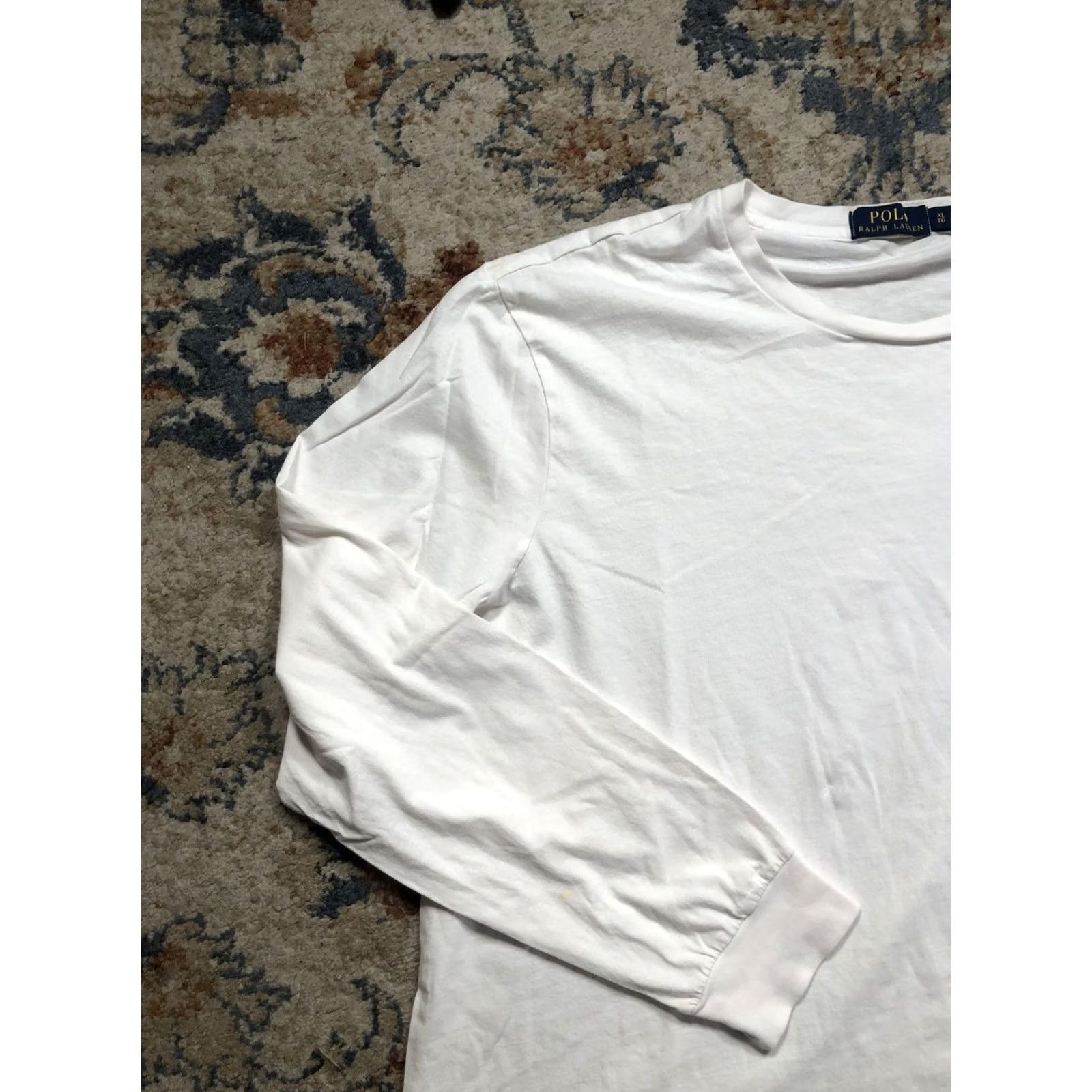 Polo Ralph Lauren Polo Ralph Lauren Shirt Mens XL White Long Sleeve Pocket Tee Pony Logo Crewneck Size US XL / EU 56 / 4 - 3 Thumbnail