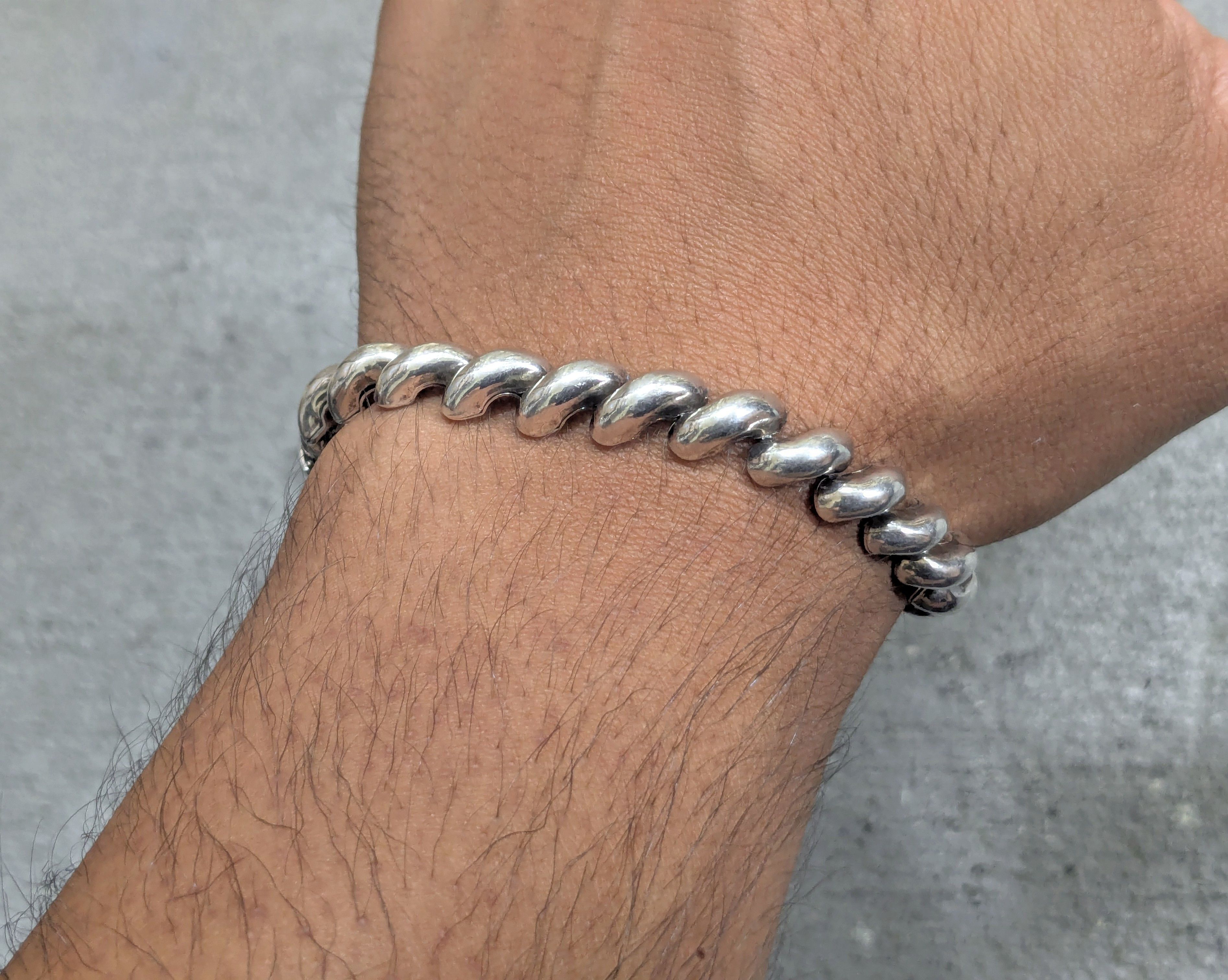 Sterling Silver Vintage Sterling Silver Bracelet San Marco Marcaroni Italy Size ONE SIZE - 10 Thumbnail