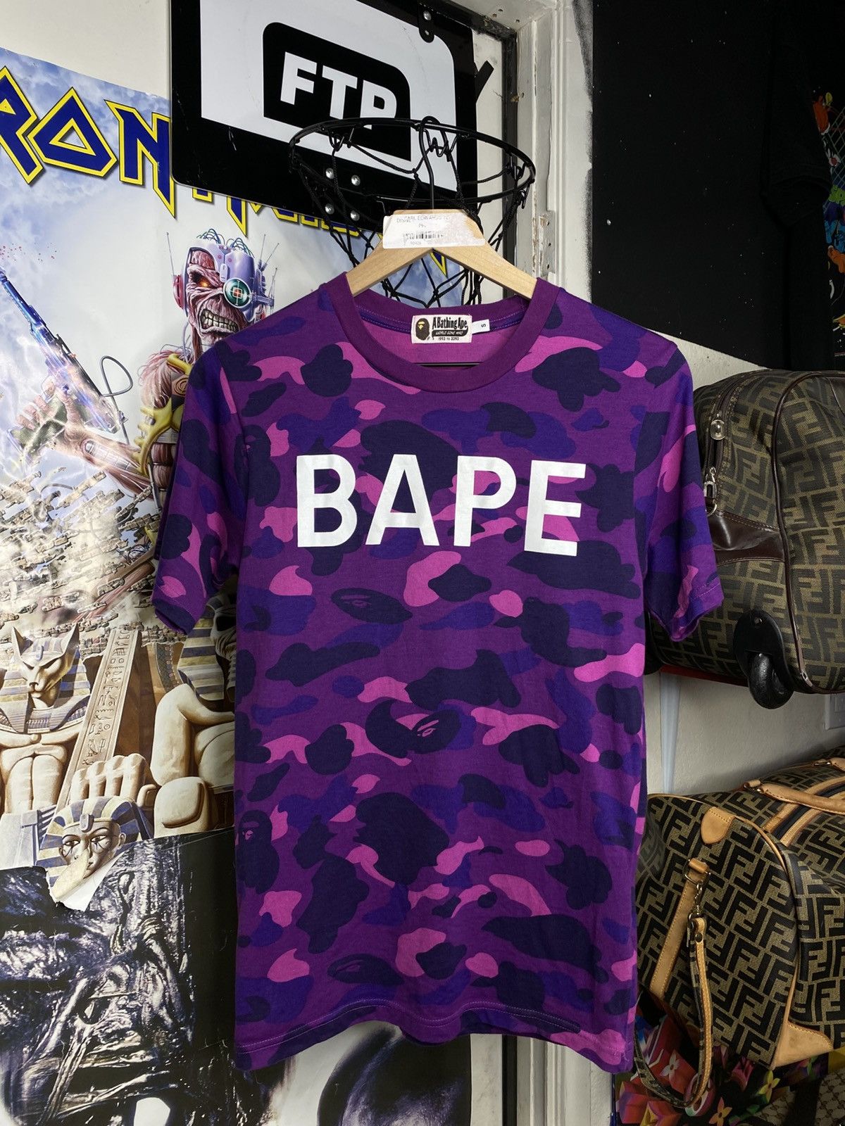 A Bathing Ape Purple Camo Bape T-Shirt Fits XS
