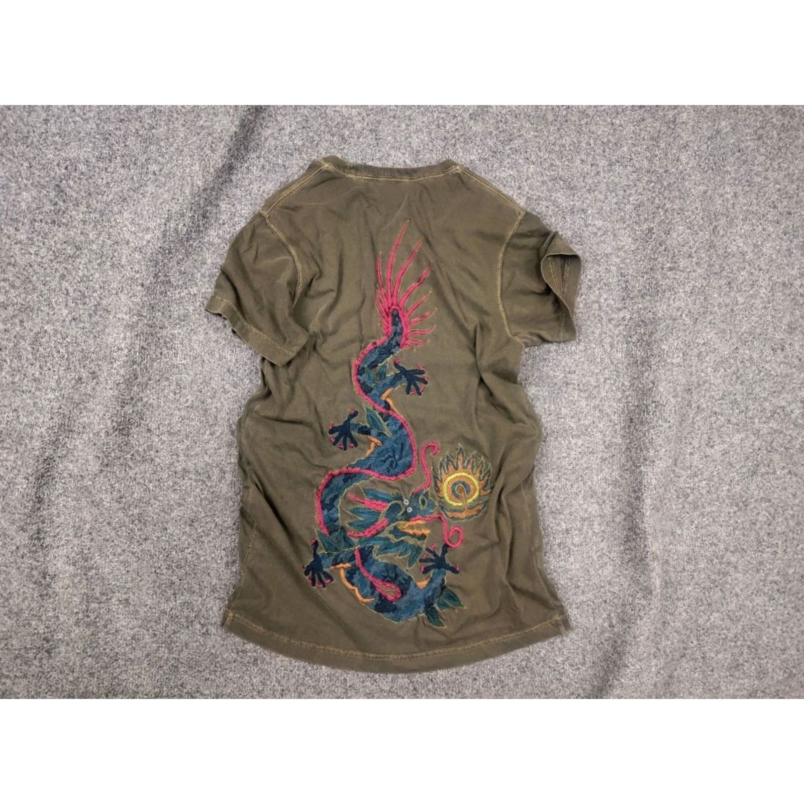 Maharishi VINTAGE Maharishi Japanese Dragon Overprint Embroidered Green T-shirt Tee Size US S / EU 44-46 / 1 - 2 Thumbnail
