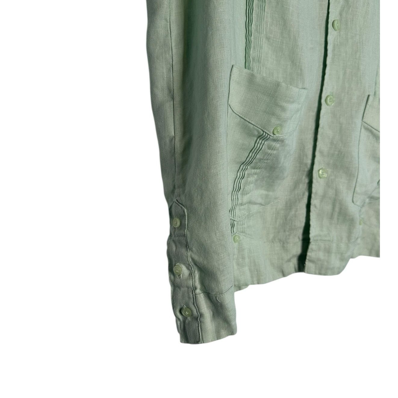 Cubavera Cubavera light green linen short sleeves shirt size medium Size US M / EU 48-50 / 2 - 8 Thumbnail