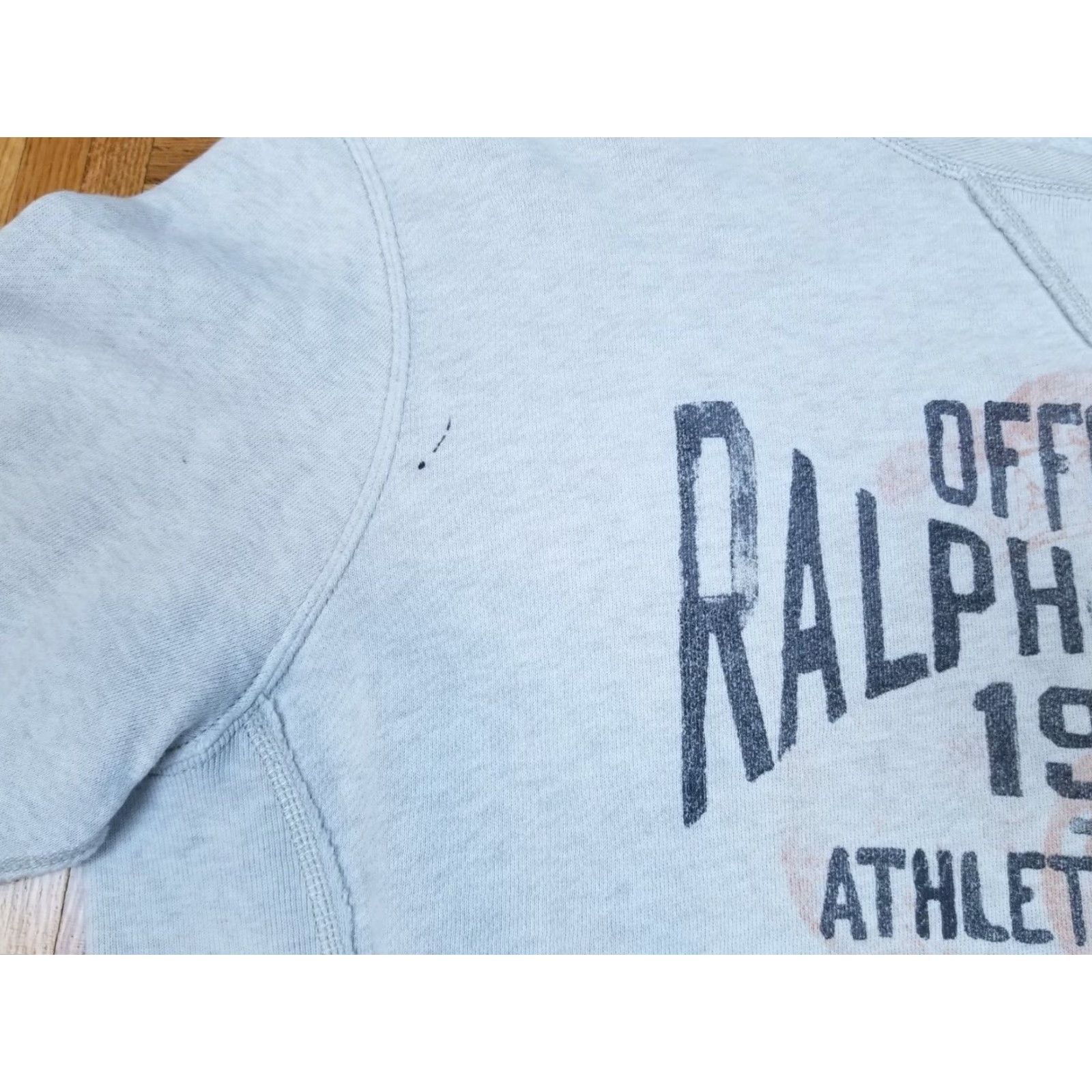 Ralph Lauren VINTAGE Ralph Lauren POLO Distressed Sweatshirt Shirt Large Gray Cotton Pullover Regular Men Size US L / EU 52-54 / 3 - 7 Thumbnail