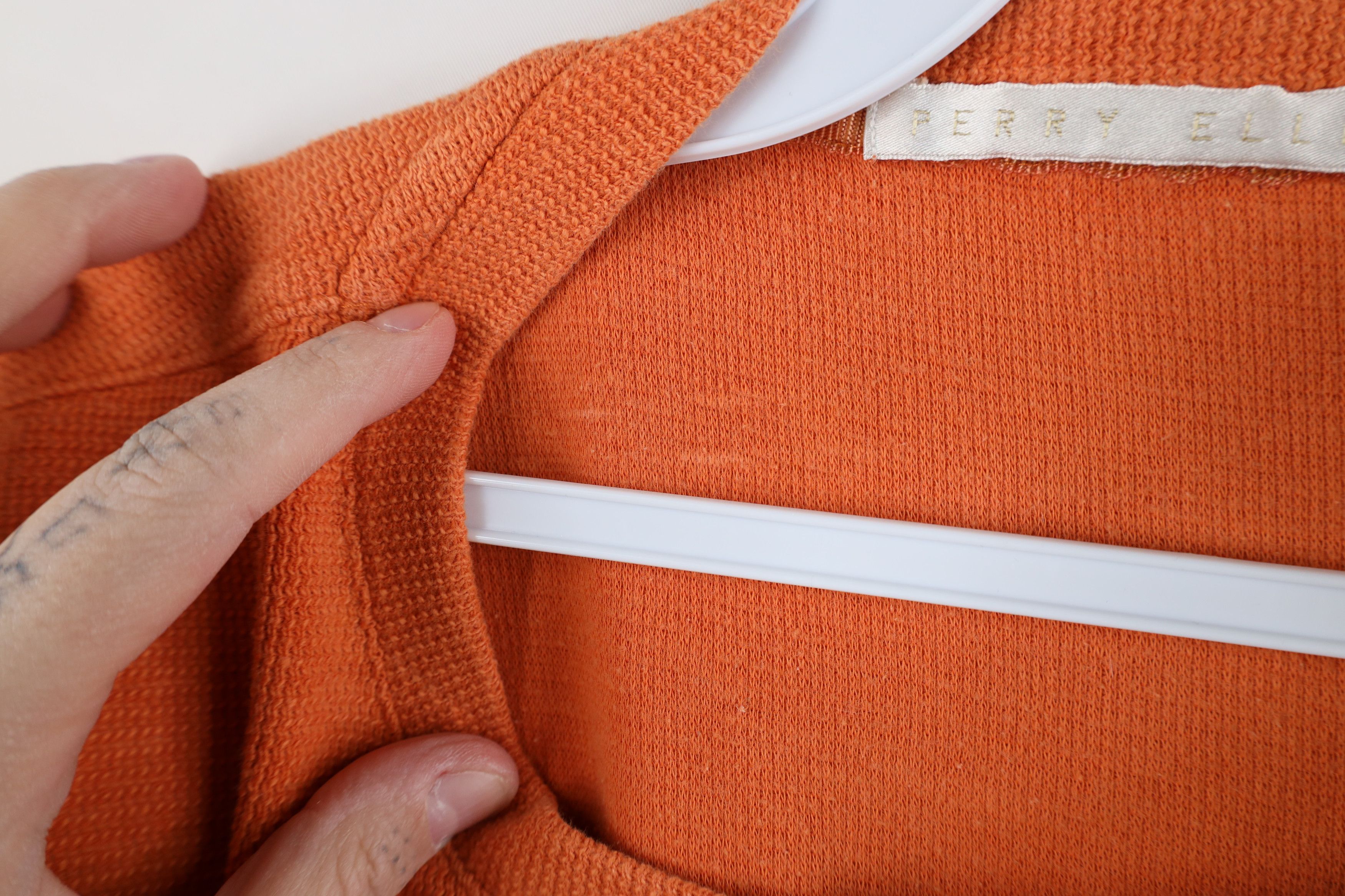 Vintage Vintage 90s Streetwear Blank Thermal Knit T-Shirt Orange USA Size US L / EU 52-54 / 3 - 7 Thumbnail
