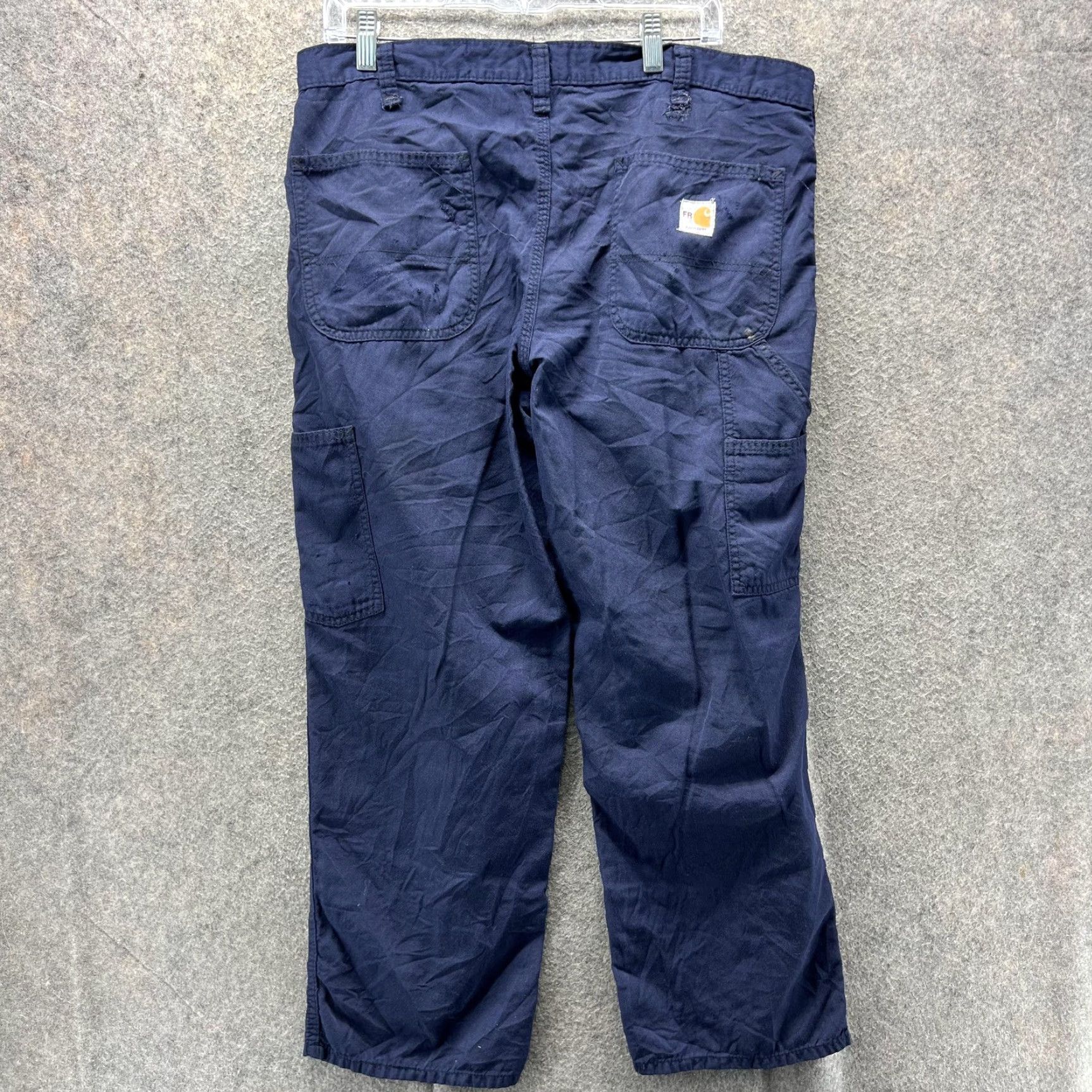 Carhartt VINTAGE Carhartt FR Carpenter Pants Mens 34x28 Blue Canvas Flame-Resistant Workwear Pockets 34x28 Mens Regular Size US 34 / EU 50 - 2 Thumbnail