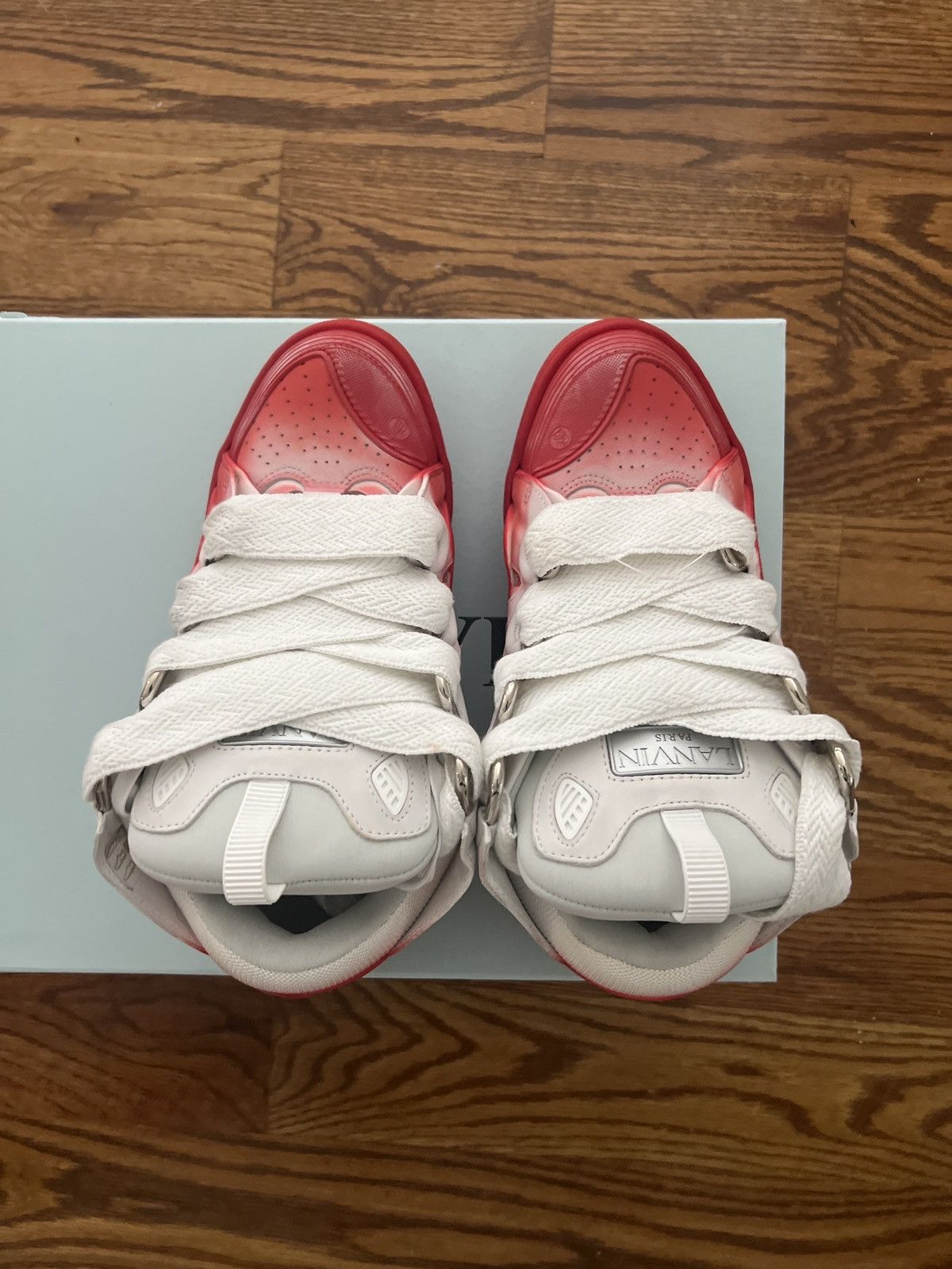 Lanvin Lanvin Curb Sneakers White/Red Size US 8.5 / EU 41-42 - 6 Thumbnail