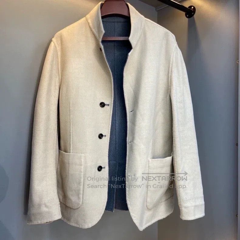 Brunello Cucinelli Brunello Cucinelli Double-faced Zhongshan Suit, Beige Brow Size 50L - 1 Thumbnail