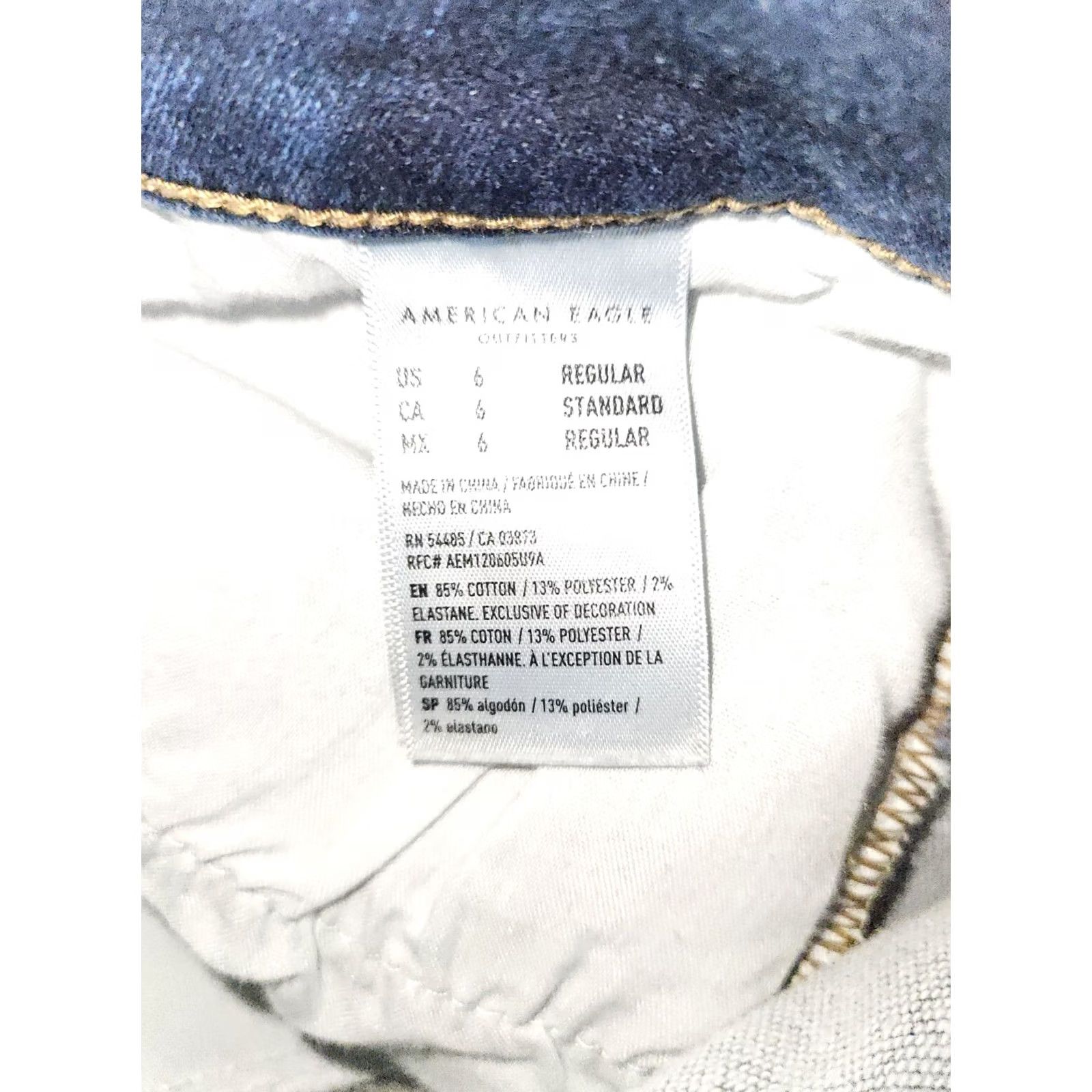 American Eagle Outfitters American Eagle High Rise Jeans Womens 6 Regular Distressed Stretch Preppy Size 28" / US 6 / IT 42 - 4 Thumbnail