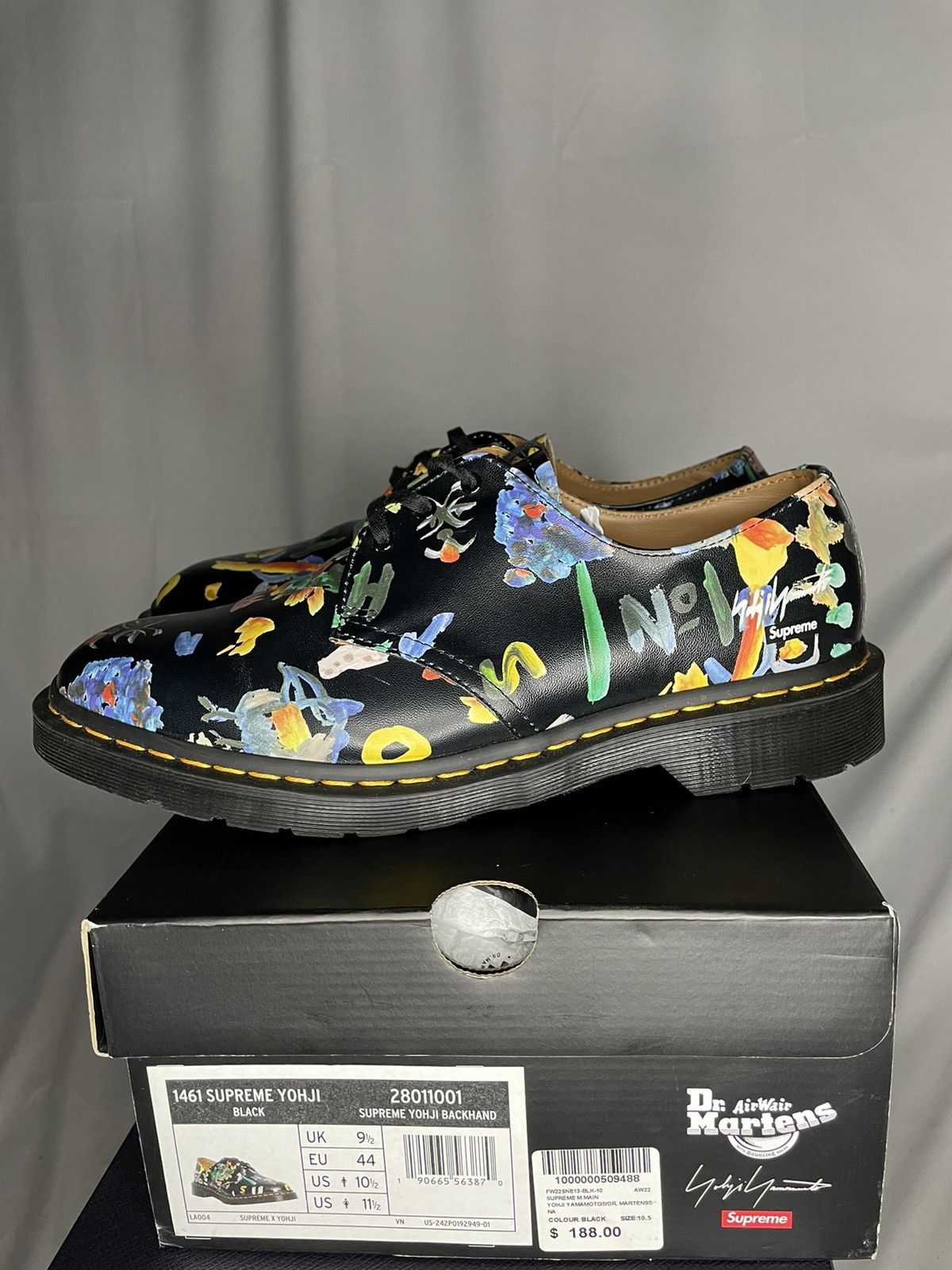 Dr. Martens × Supreme × Yohji Yamamoto Supreme x Yohji Yamamoto 1461 3-Eye Derby Size US 10.5 / EU 43-44 - 6 Thumbnail