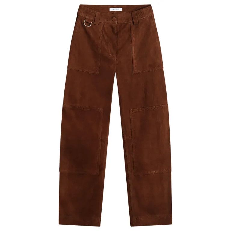 Saks Potts o1s22i1n0924 Suede Leather Workwear Pant in Brown Size 27" / US 4 / IT 40 - 1 Thumbnail