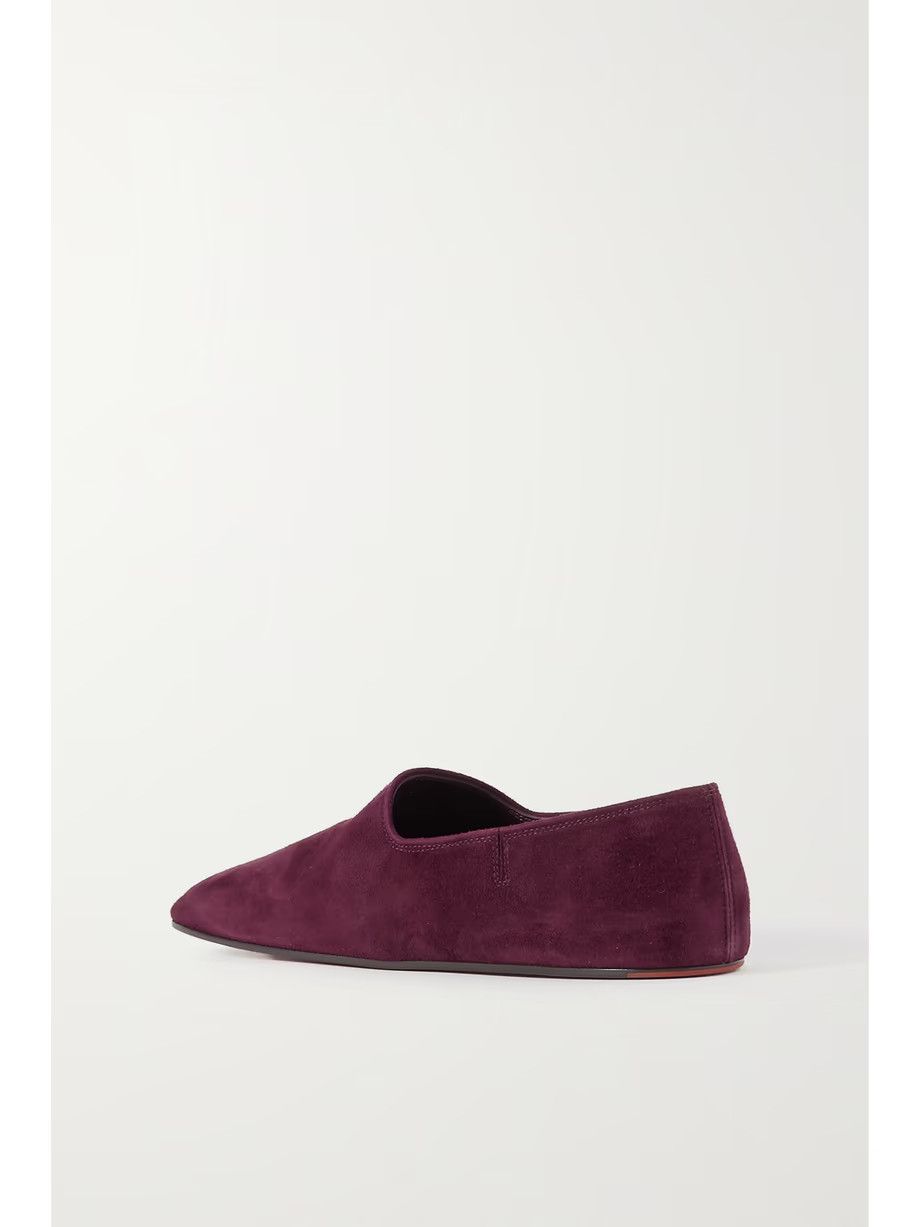 Loro Piana o1srvl11e0225 Gravina suede Slippers in Plum Size US 11 / IT 41 - 3 Thumbnail