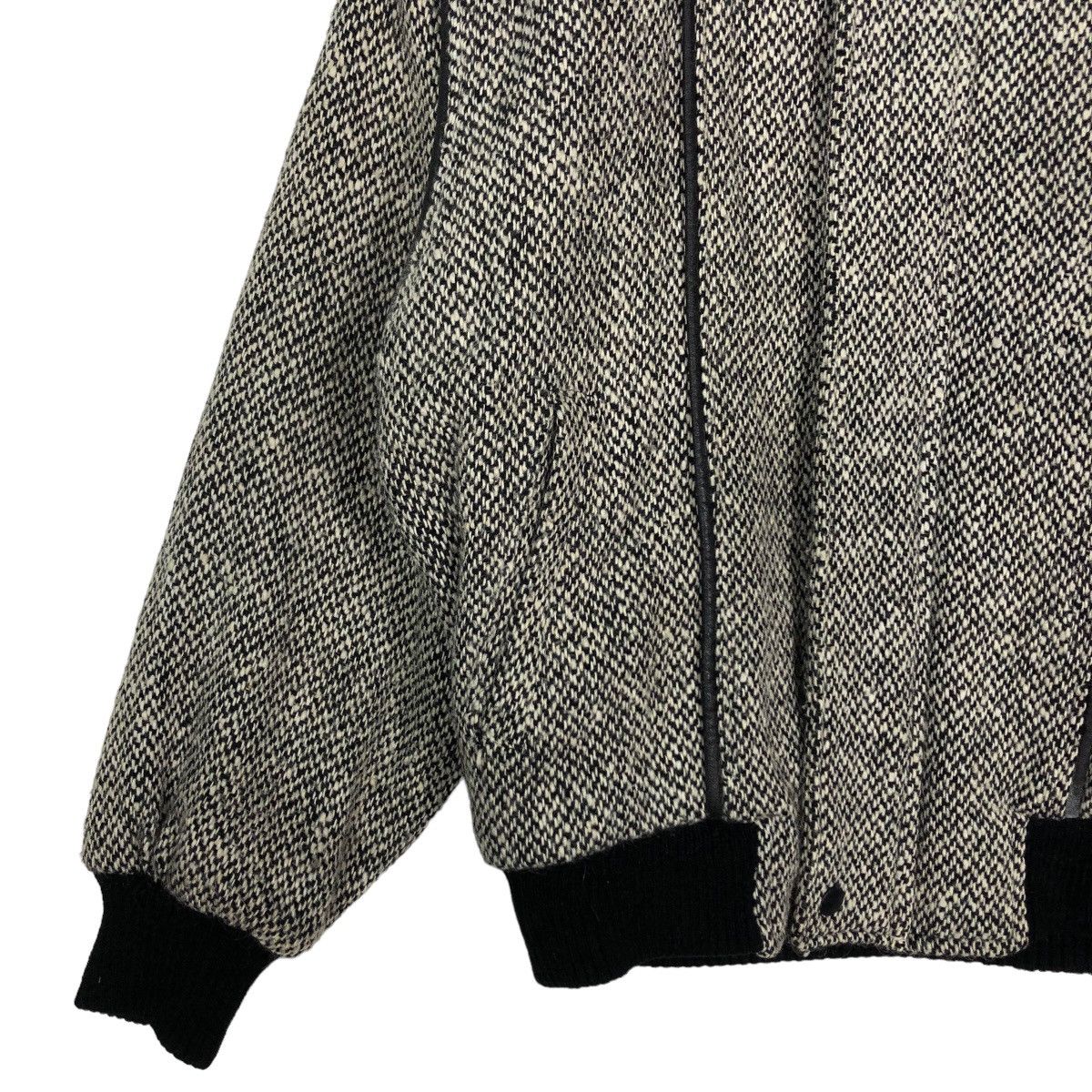 ?Vtg Herringbone Wool Bomber Jacket Inspire Issey Miyake