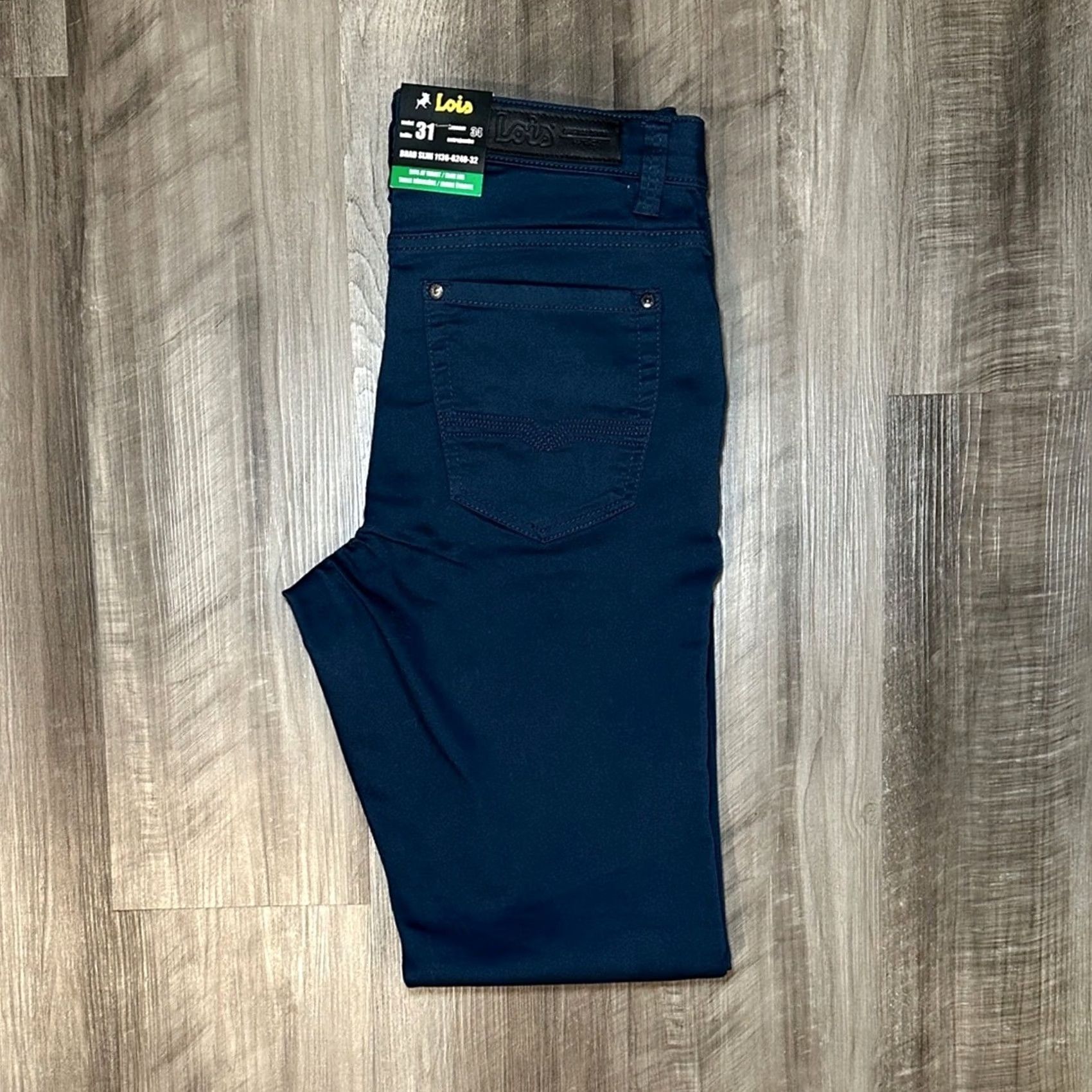 Vintage Lois Jeans Brad Slim Extensible Stretch Waist Pants 31x34 Blue Men Chino 31 Regular 34 Inseam NWT Size US 31 - 2 Thumbnail