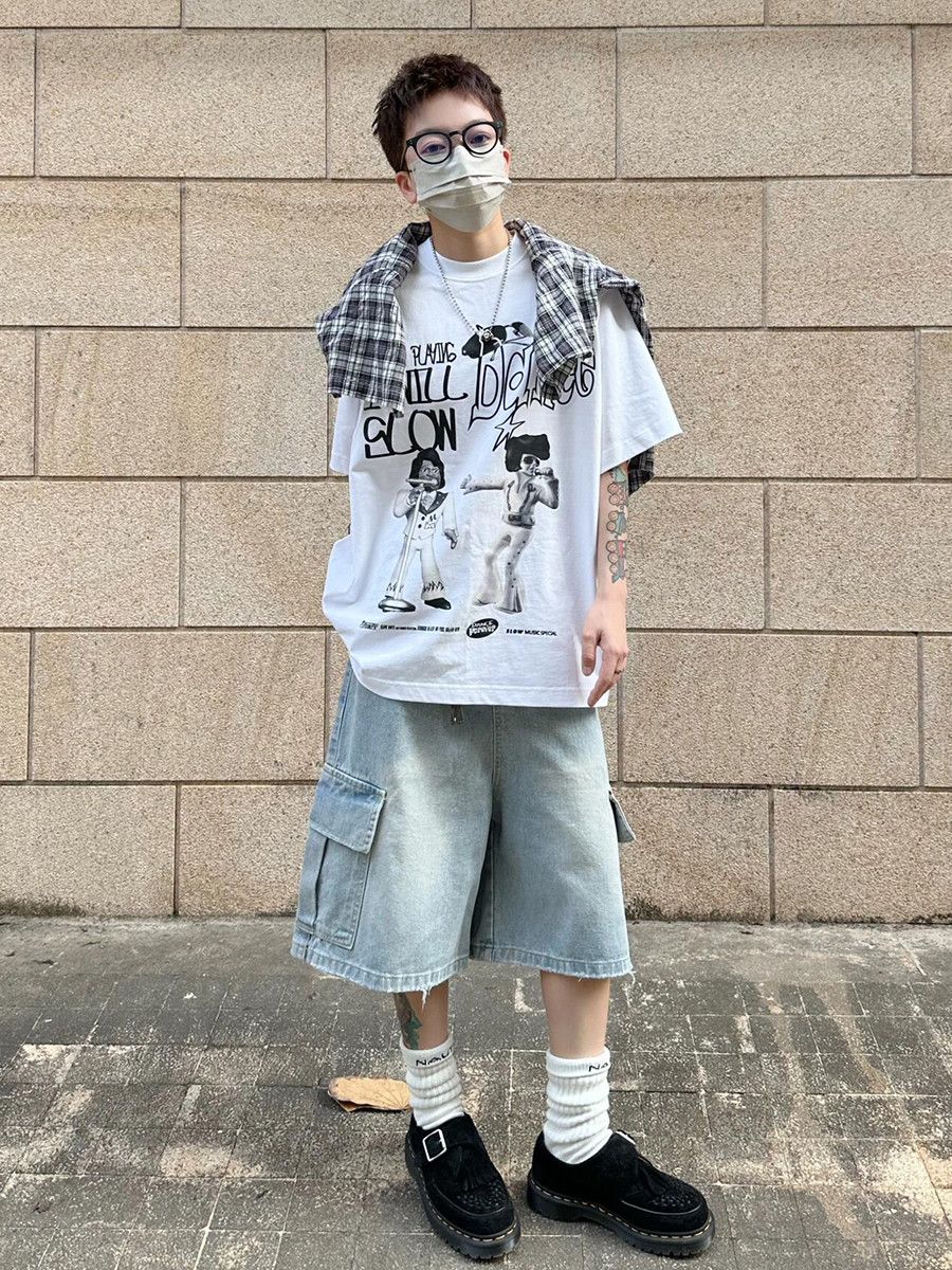 Japanese Brand × Vintage Frayed Wide Leg Waist Cargo Pocket Size US 29 - 2 Thumbnail