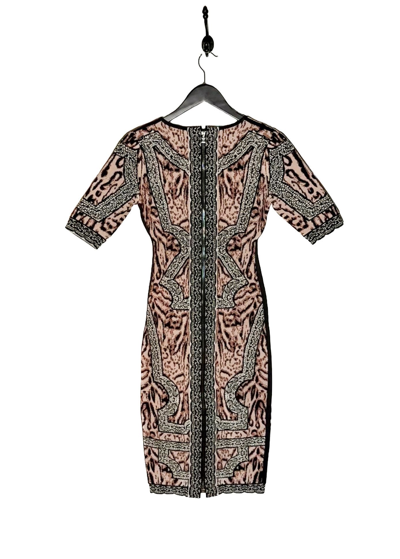 Herve Leger Hervé Léger Leopard Print Zola Short Sleeves Dress Size S / US 4 / IT 40 - 3 Thumbnail