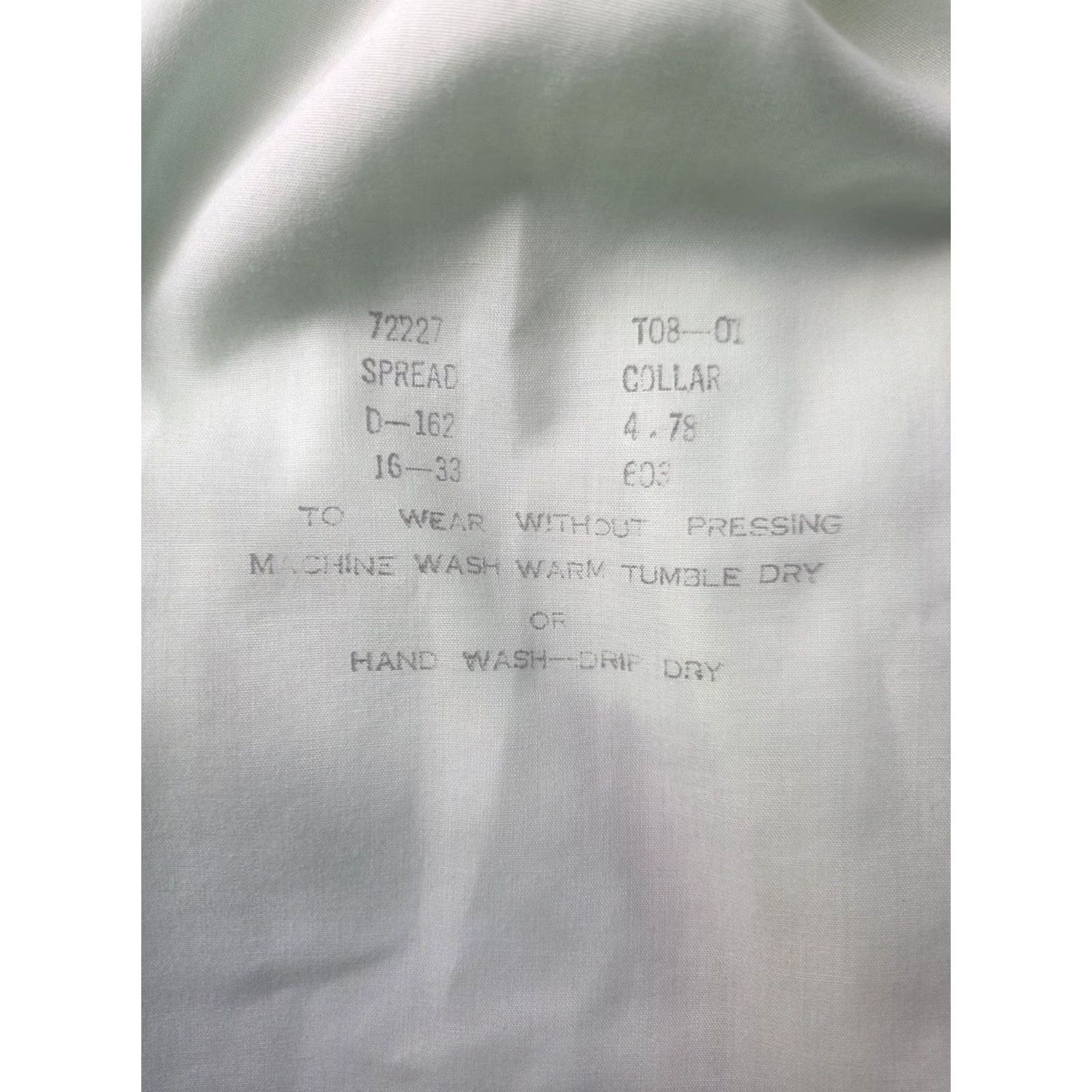 Sears VINTAGE Sears Perma-Prest Shirt Mens Dress Shirt 70s Long Sleeve White Pinstripe 15.5 16-33 Button Up Collared Barrel Cuff Size 42R - 3 Thumbnail