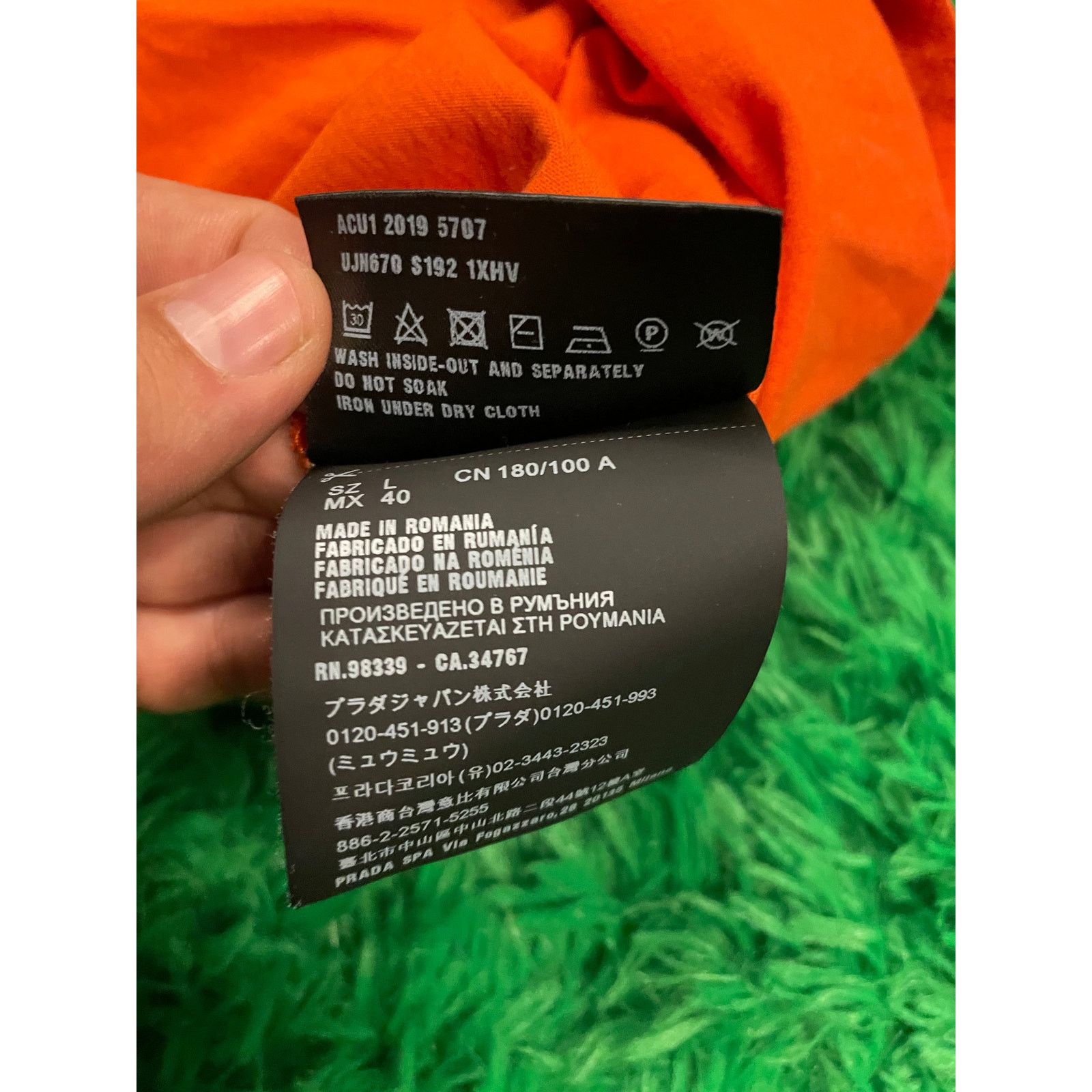Prada Prada T Shirt Orange Pocket L Size US L / EU 52-54 / 3 - 4 Thumbnail