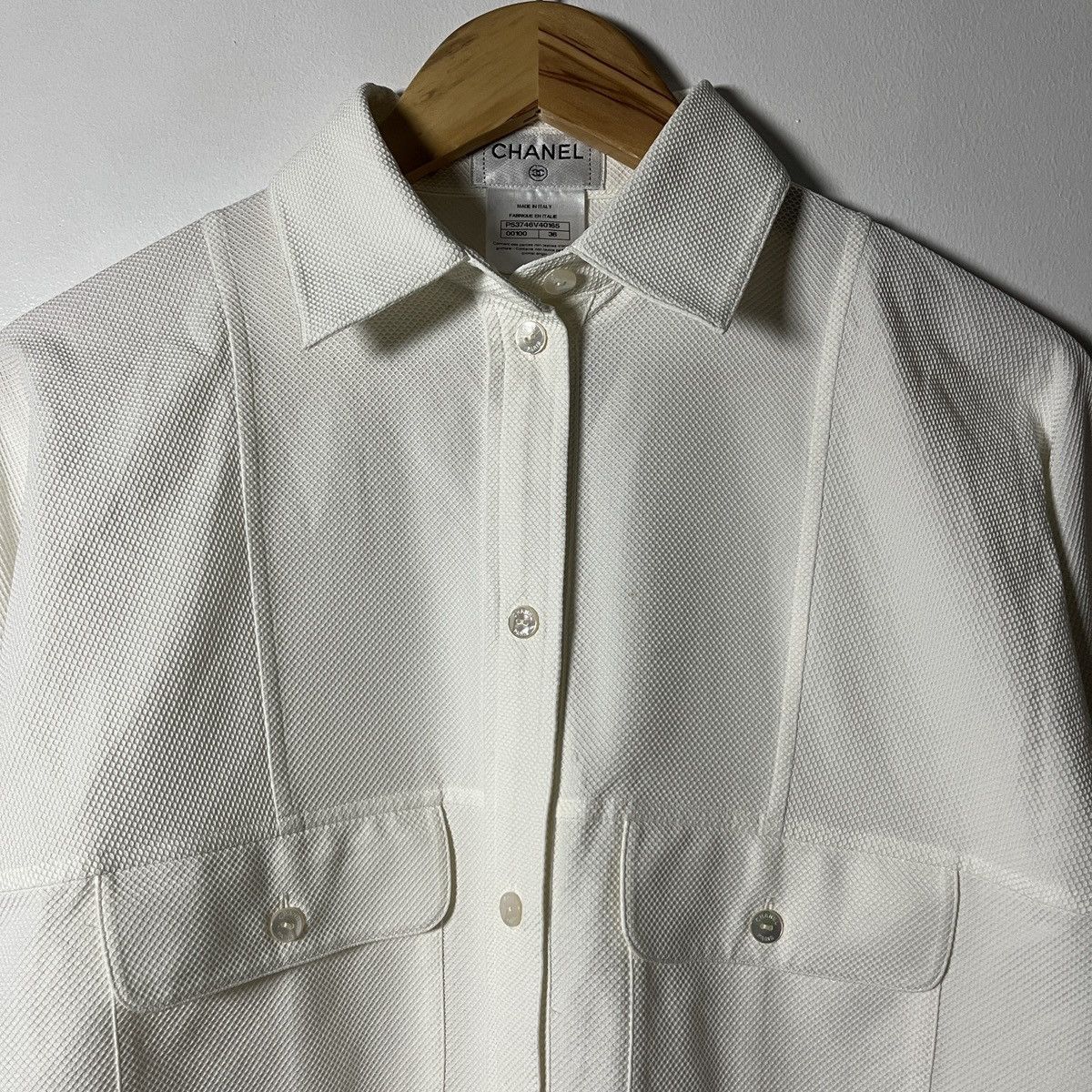 Chanel Chanel Cruise 2016 White Jacquard Shirt Size US M / EU 48-50 / 2 - 2 Thumbnail