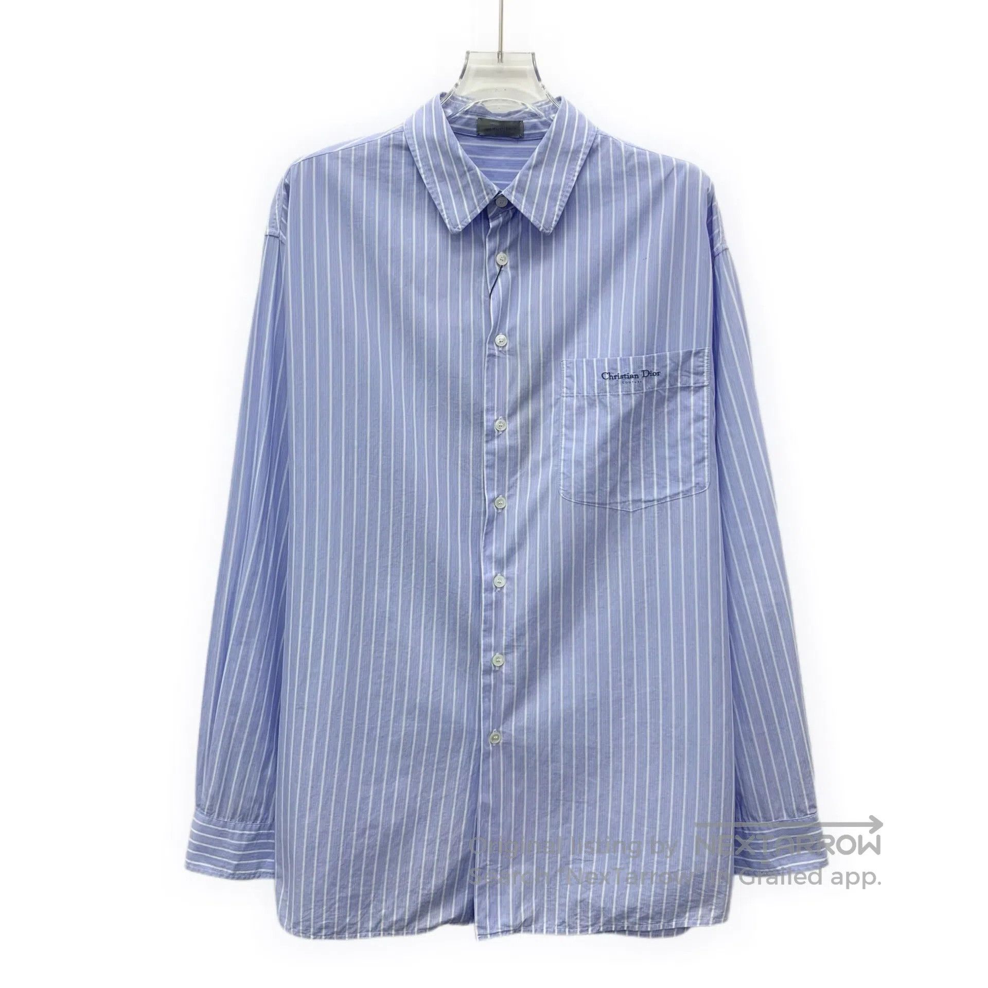 Dior Dior Blue Striped Cotton Lapel Single Breasted Long Sleeve Size XS / US 0-2 / IT 36-38 - 1 Thumbnail