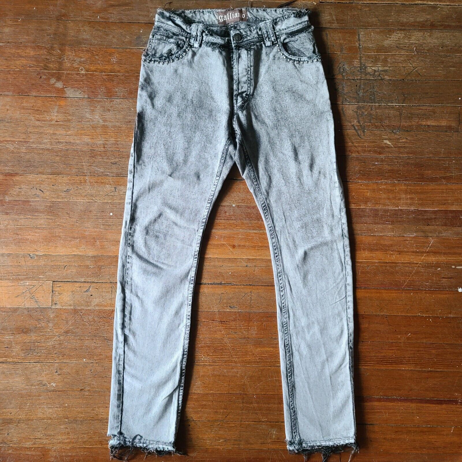 John Galliano Galliano spiked pocket crash denim Size US 30 / EU 46 - 1 Thumbnail