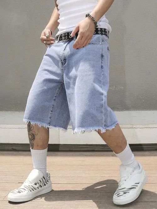 Japanese Brand × Vintage Vintage jeans jorts Y2K distressed shorts Size US 34 / EU 50 - 1 Thumbnail