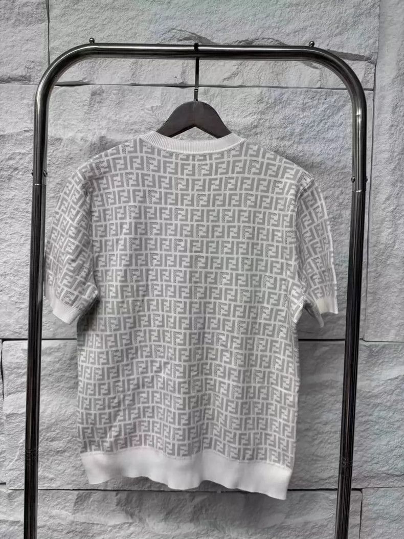 Fendi Fendi White full-print knitted short sleeves Size US S / EU 44-46 / 1 - 2 Thumbnail