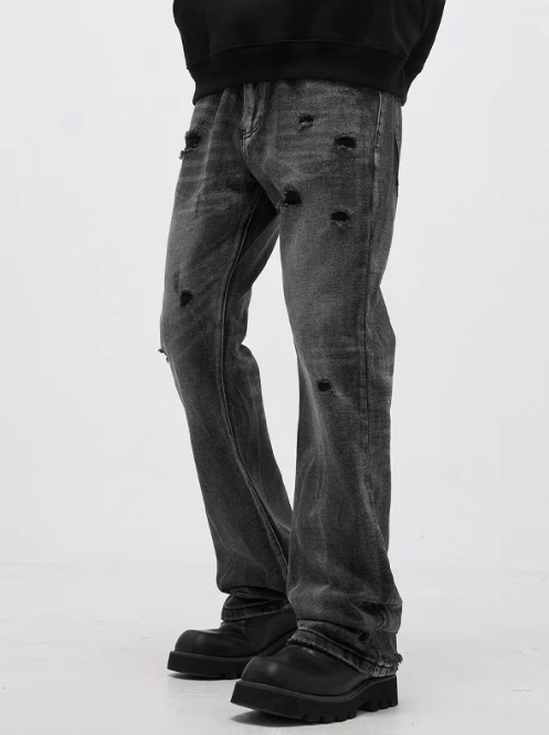 Japanese Brand × Jean American high street straight retro washed ripped jeans Size US 32 / EU 48 - 2 Thumbnail