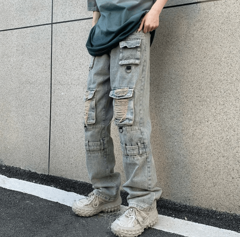 Japanese Brand Y2K Streetwear Ripped Jeans Size US 30 / EU 46 - 3 Thumbnail