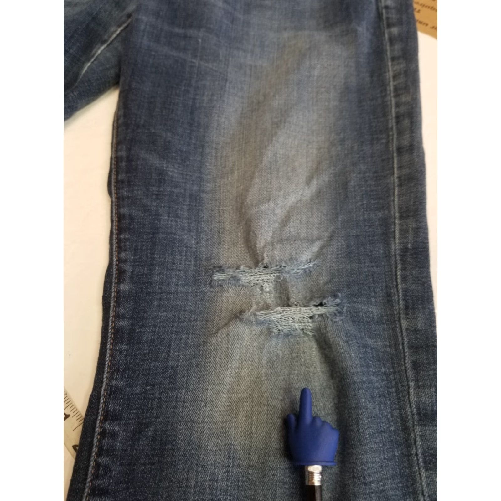Lucky Brand Lucky Brand Jeans Mens 34x32 Slim Distressed Denim Blue 5-Pocket Straight Jeans Mens Regular 34x32 Distressed Size US 34 / EU 50 - 7 Thumbnail