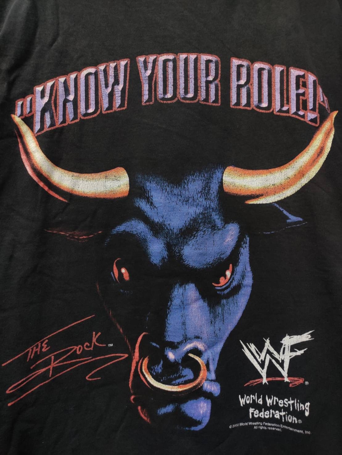 WWF Vtg 00's The Rock " Know Your Role, The Peoples Champion " Size US L / EU 52-54 / 3 - 5 Thumbnail