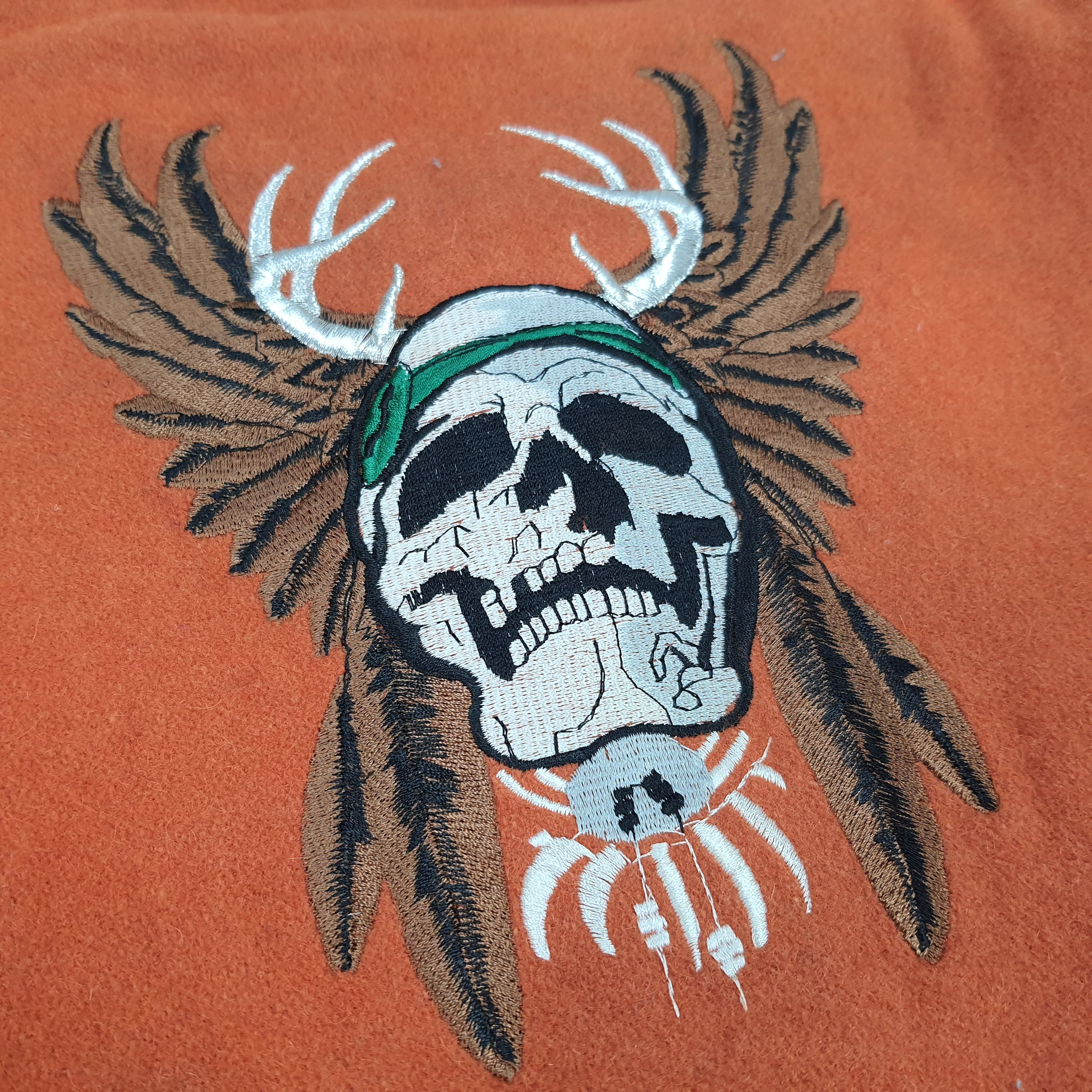 Vintage Native Skull Just Brass Varsity Jacket