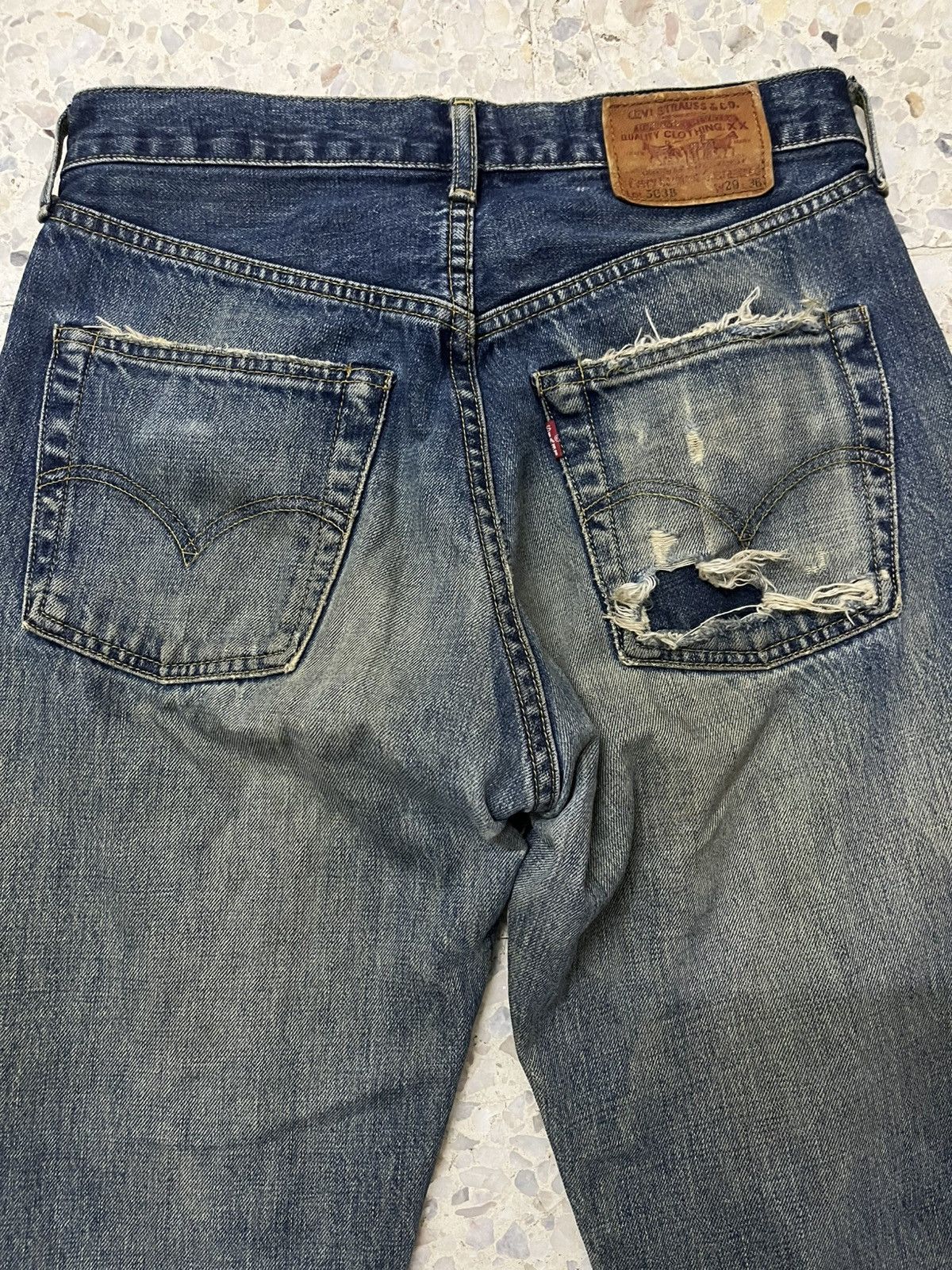 Levi's Vintage Clothing Levi’s 503B Vintage Selvedge Denim Heavy Fade Rare Size US 29 - 4 Thumbnail