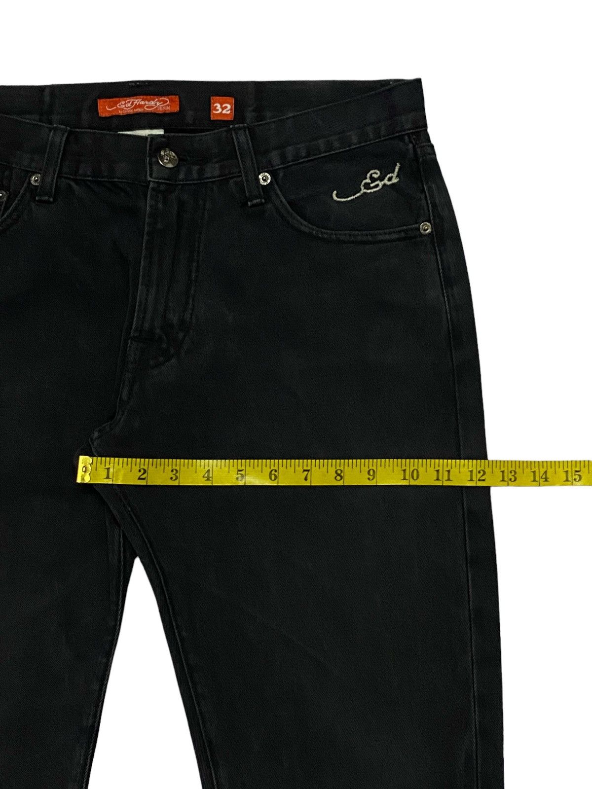 Christian Audigier × Ed Hardy Ed Hardy By Christian Audigier 2010 Embroidered Denim Pants Size US 32 / EU 48 - 8 Thumbnail