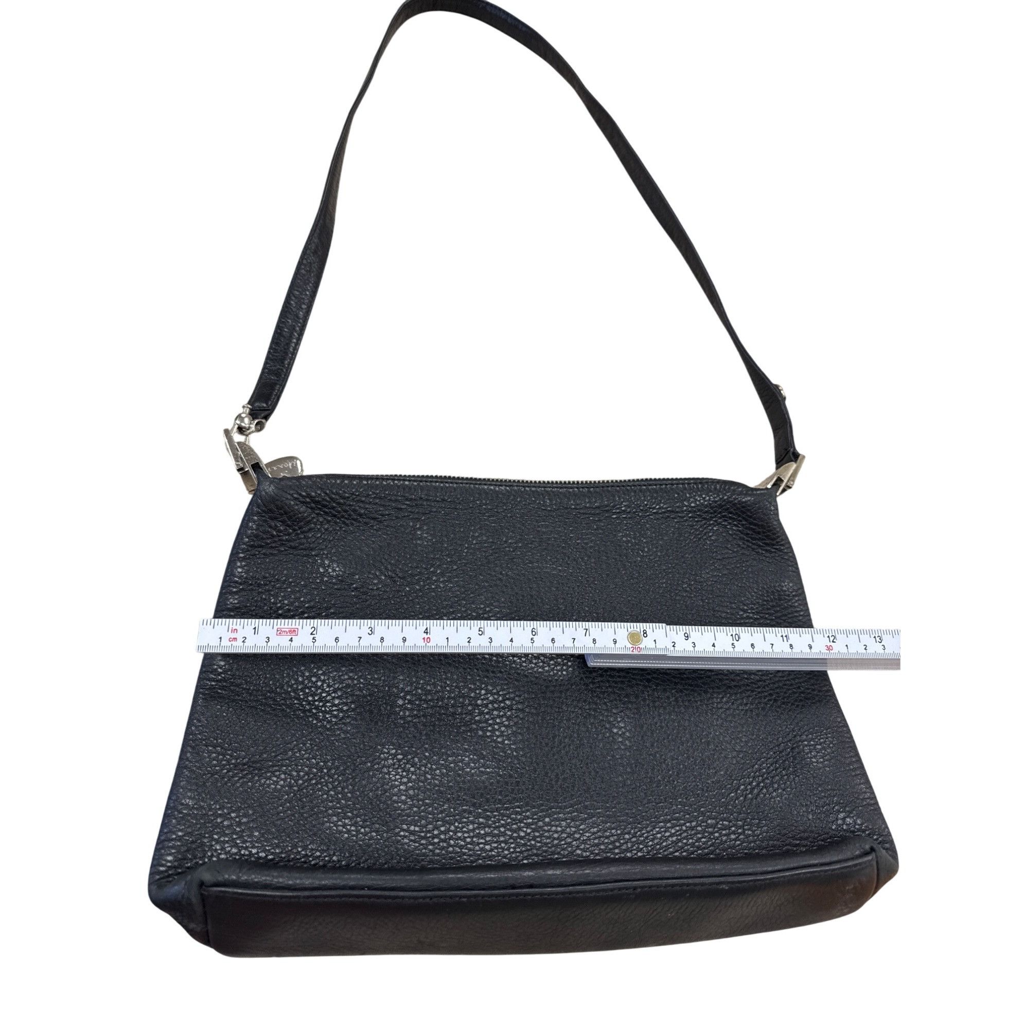 Monet Monet Womens Black Pebbled Leather Shoulder Bag 9x12 Inches Size ONE SIZE - 7 Thumbnail